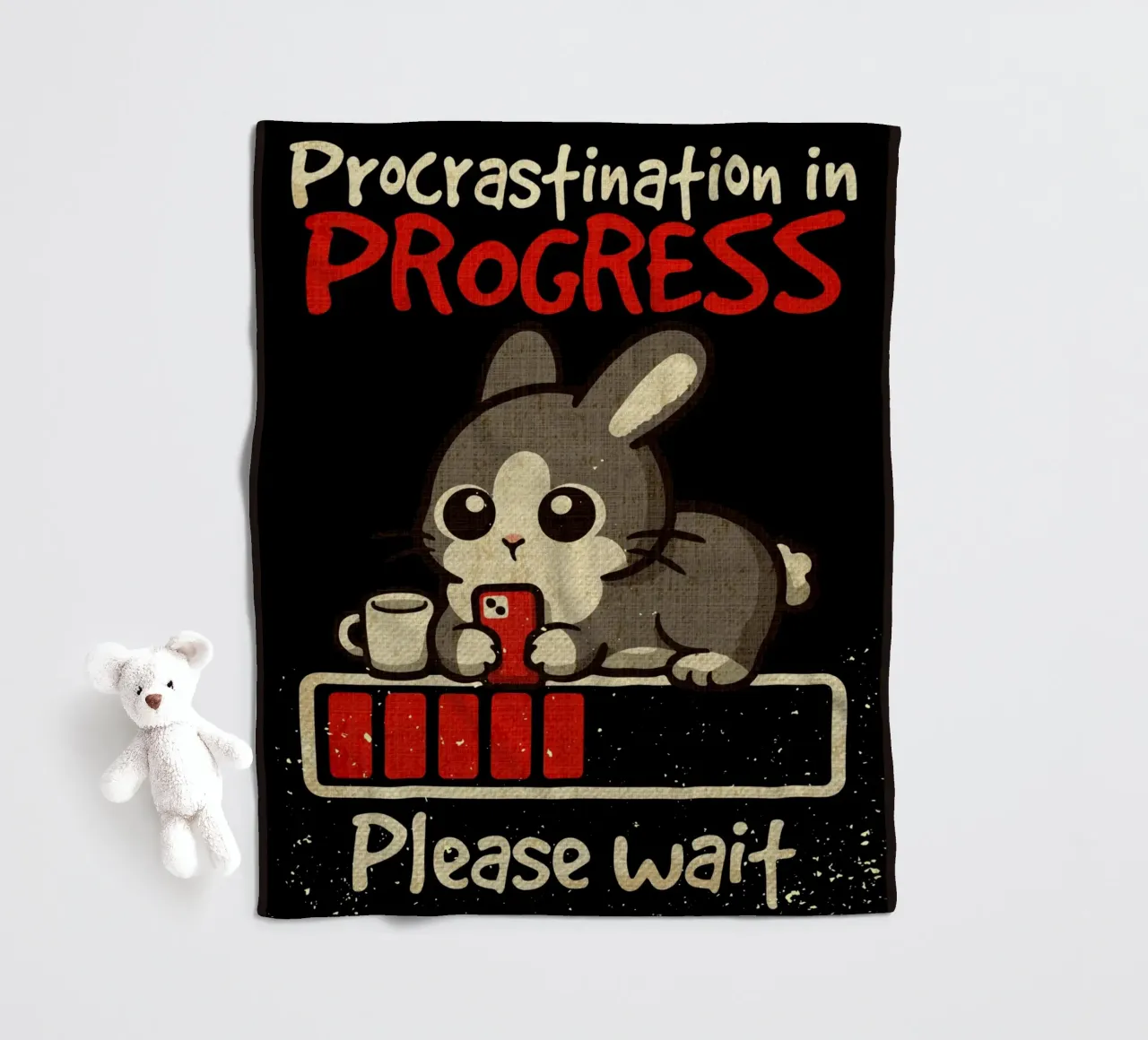 Procrastination in progres fleece blanket by Andrew S Morrison