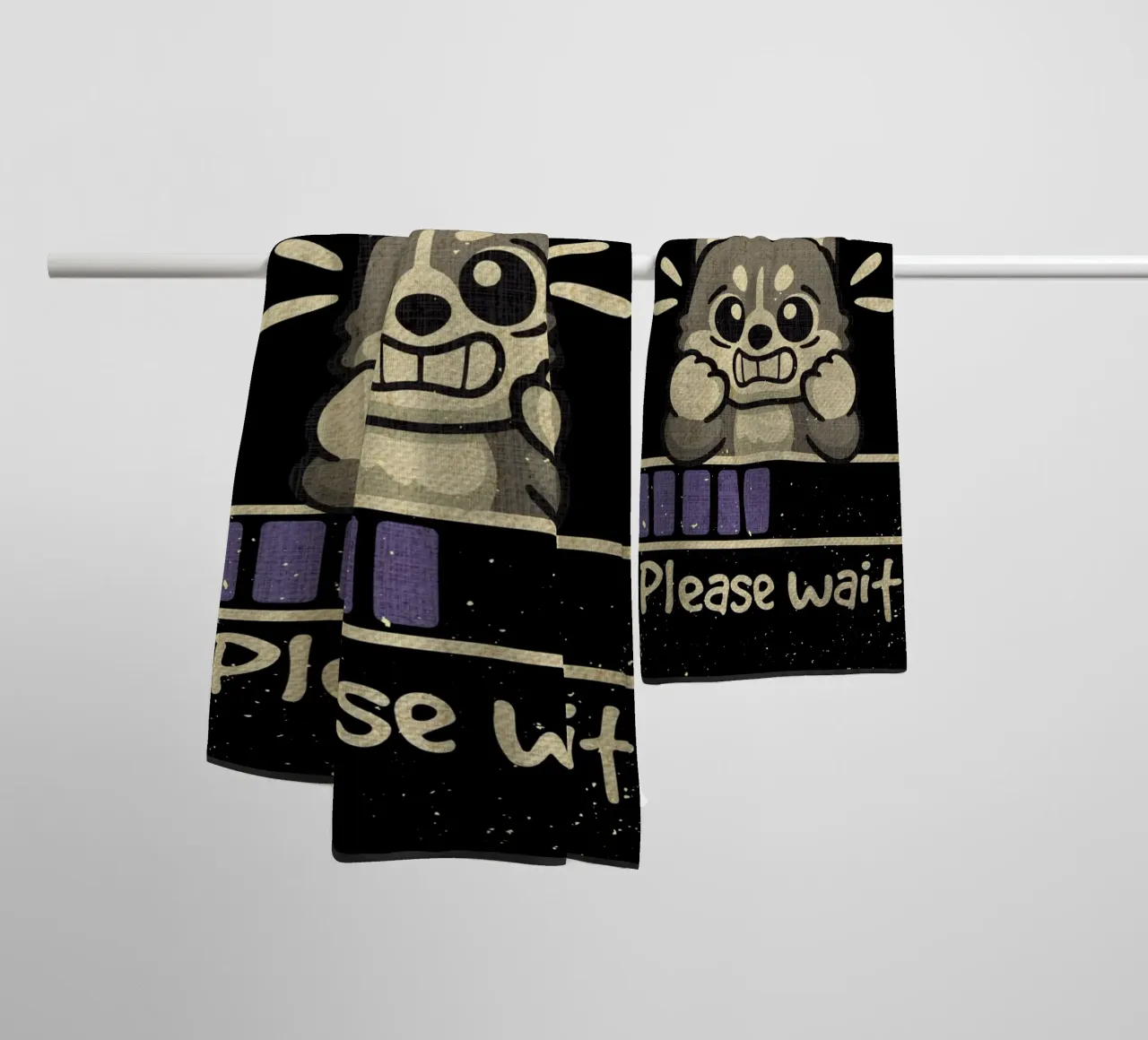 Panic attack loading towel by Andrew S Morrison