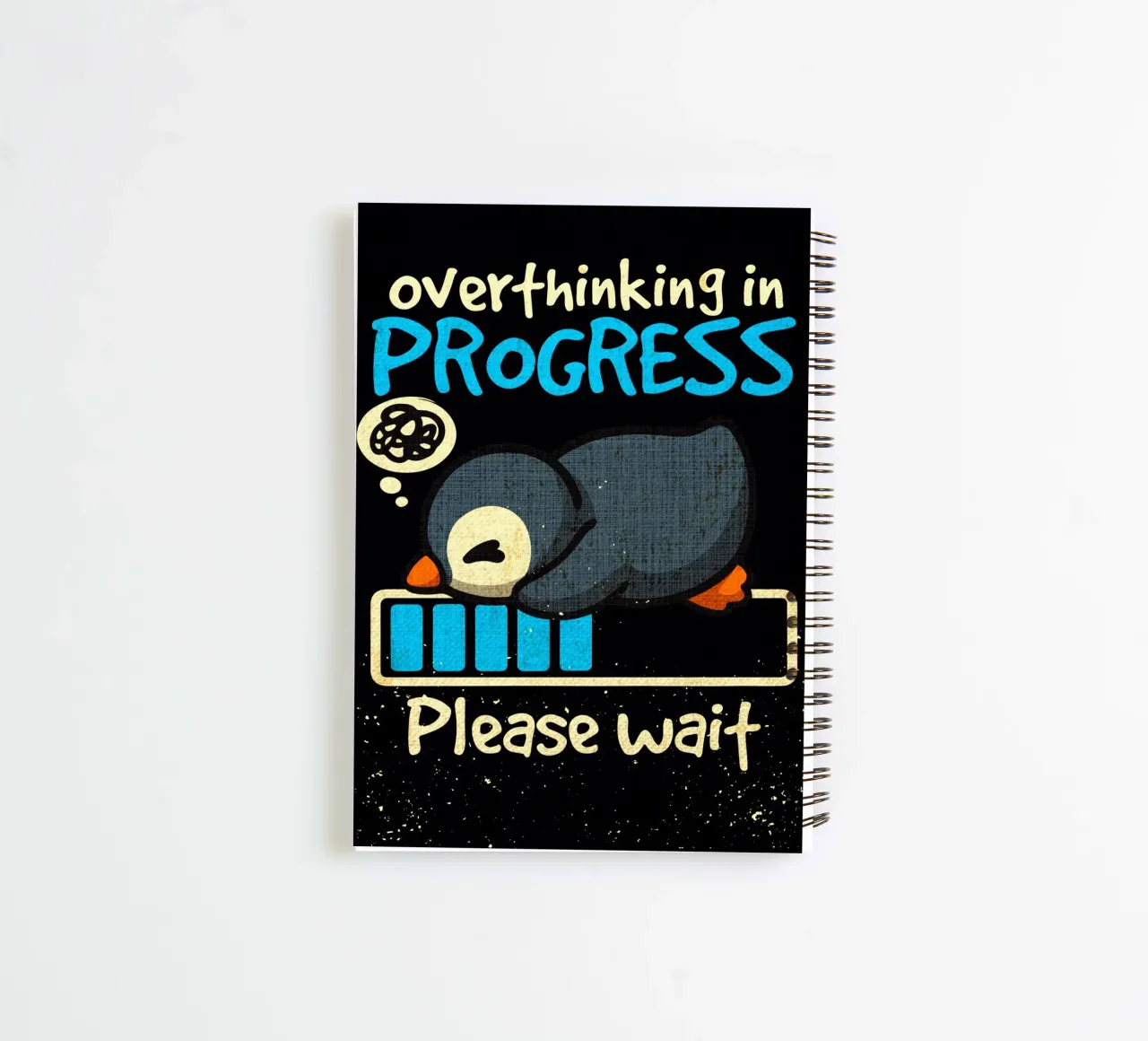 overthinking in progress spiral notebook by Andrew S Morrison