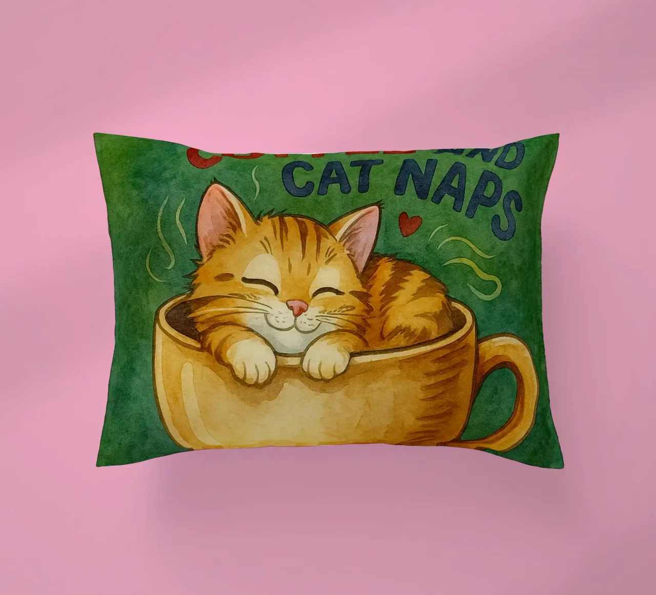caffè gatto divertente cuscino da Mirage