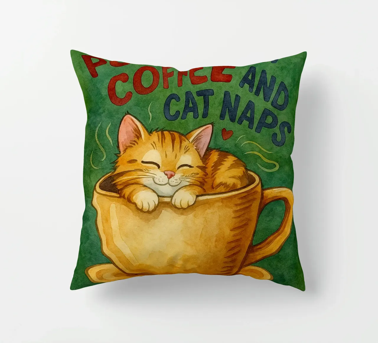 caffè gatto divertente cuscino da Mirage