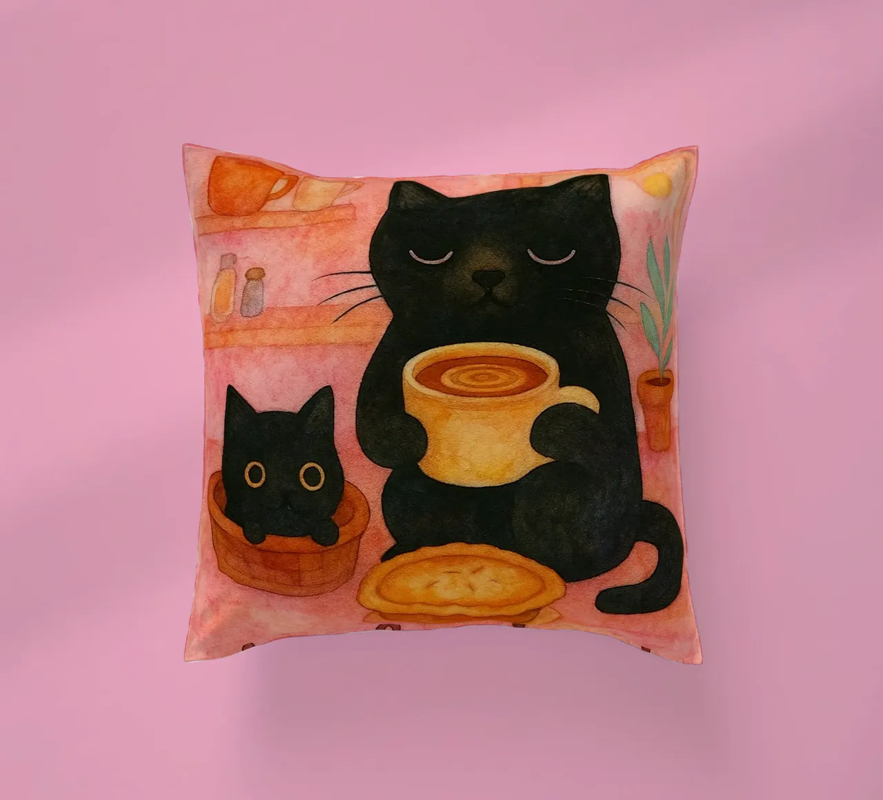 gatto divertente non piangere cuscino da Mirage