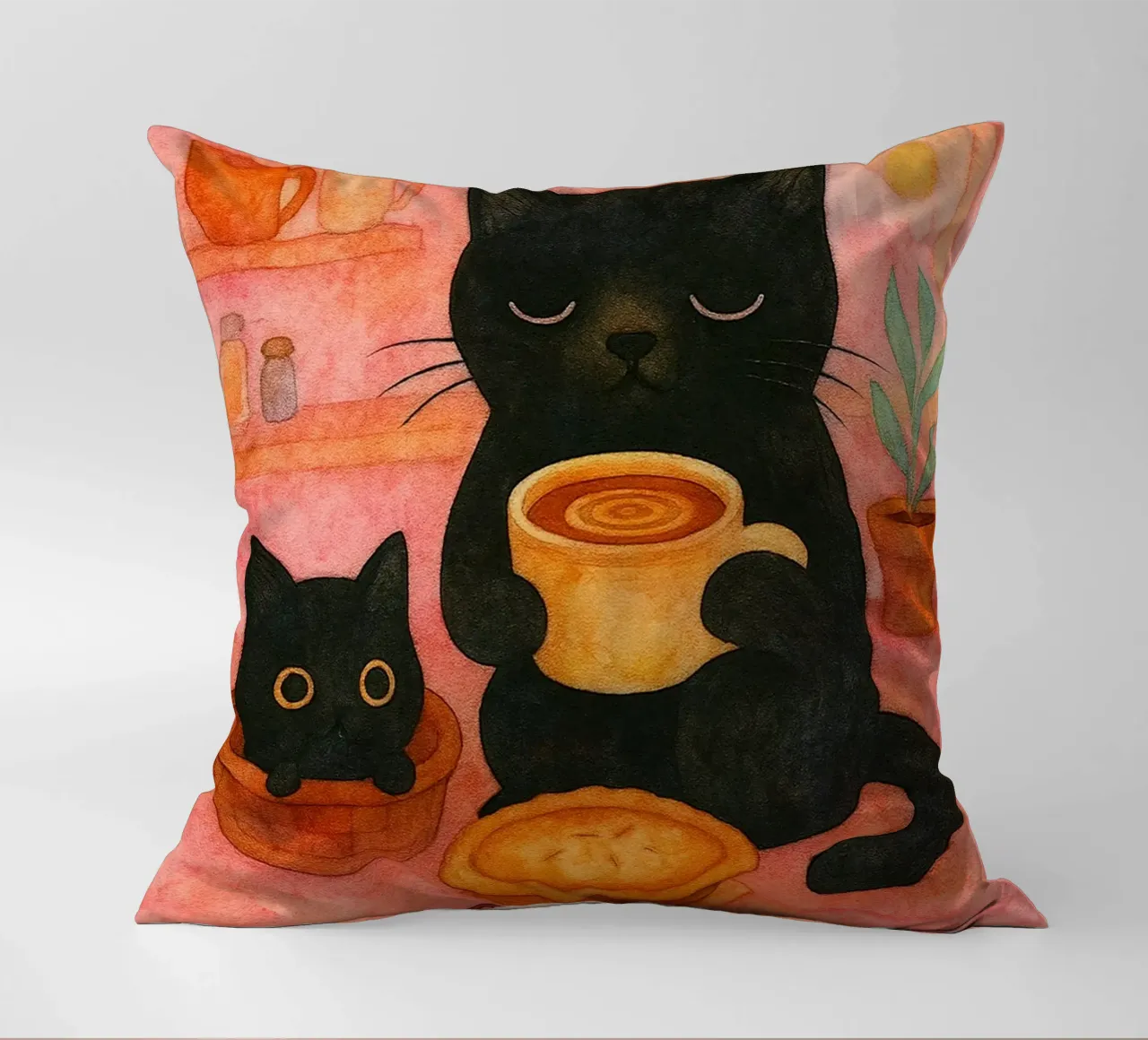 gatto divertente non piangere cuscino da Mirage