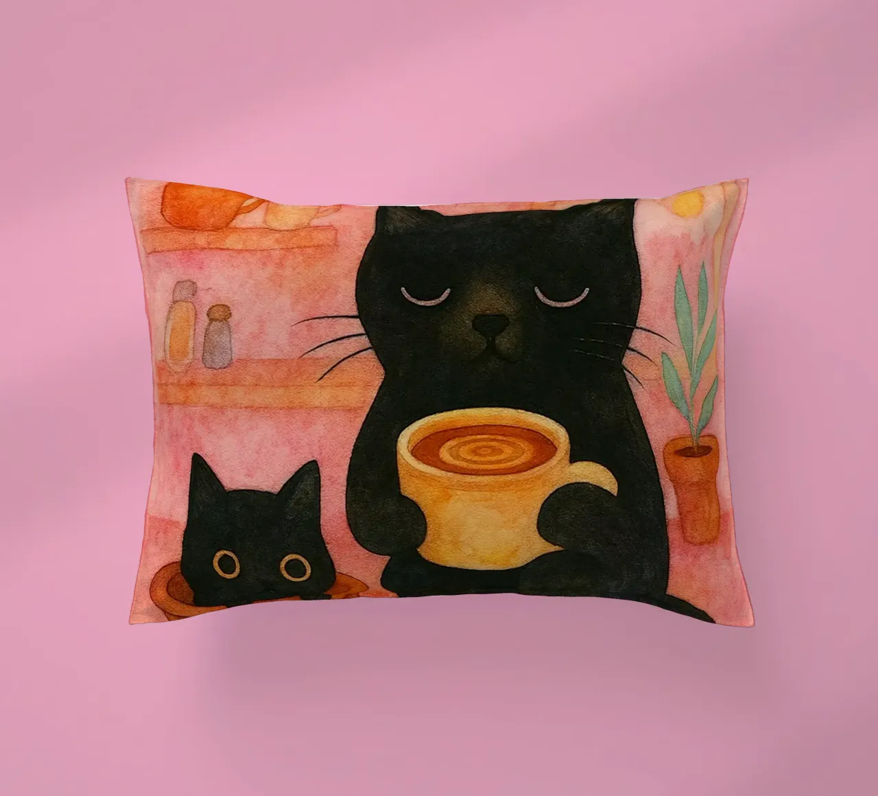 gatto divertente non piangere cuscino da Mirage