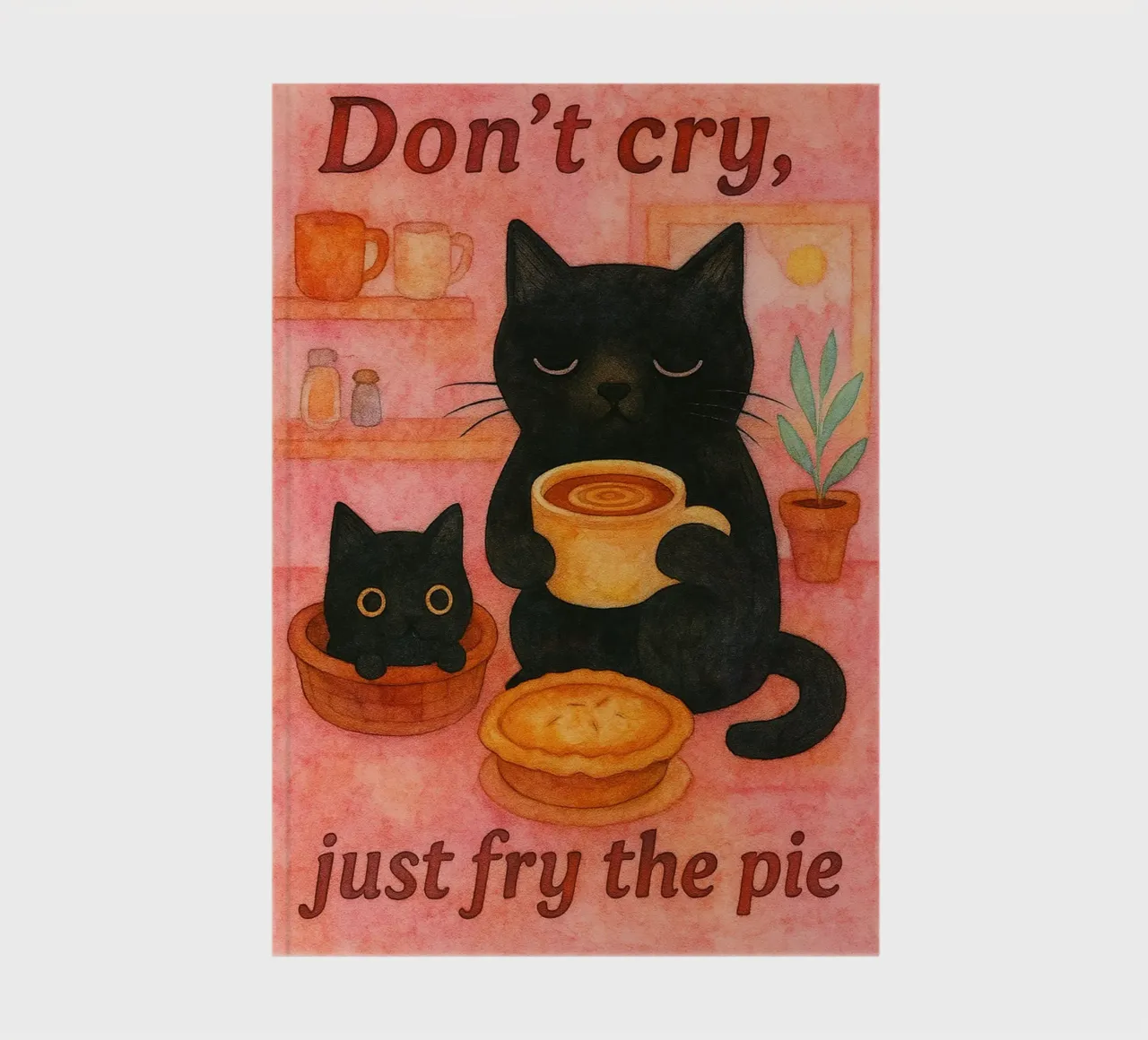 funny cat dont cry notebook by Mirage