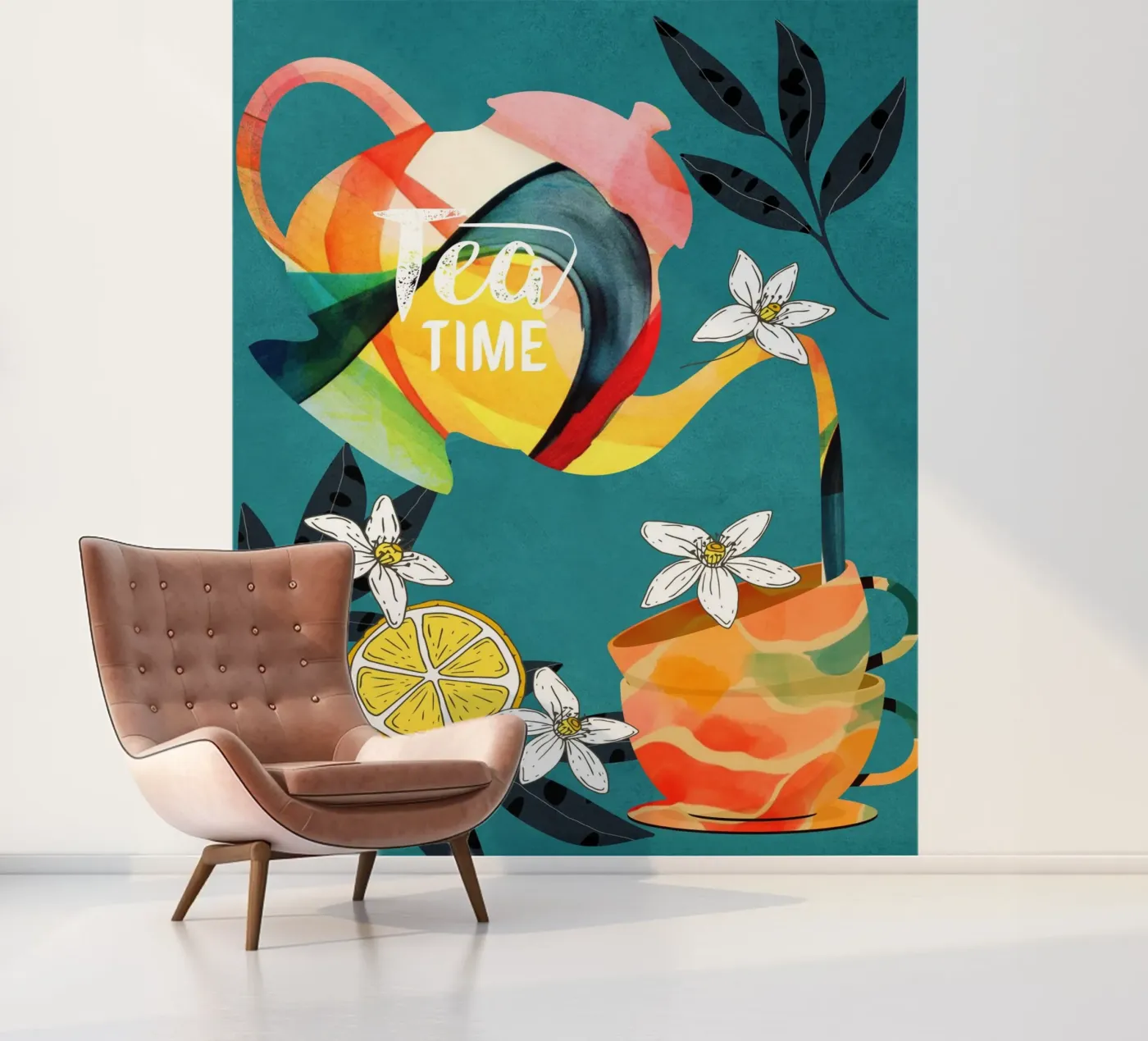 Tea Time fotobehang van cityart