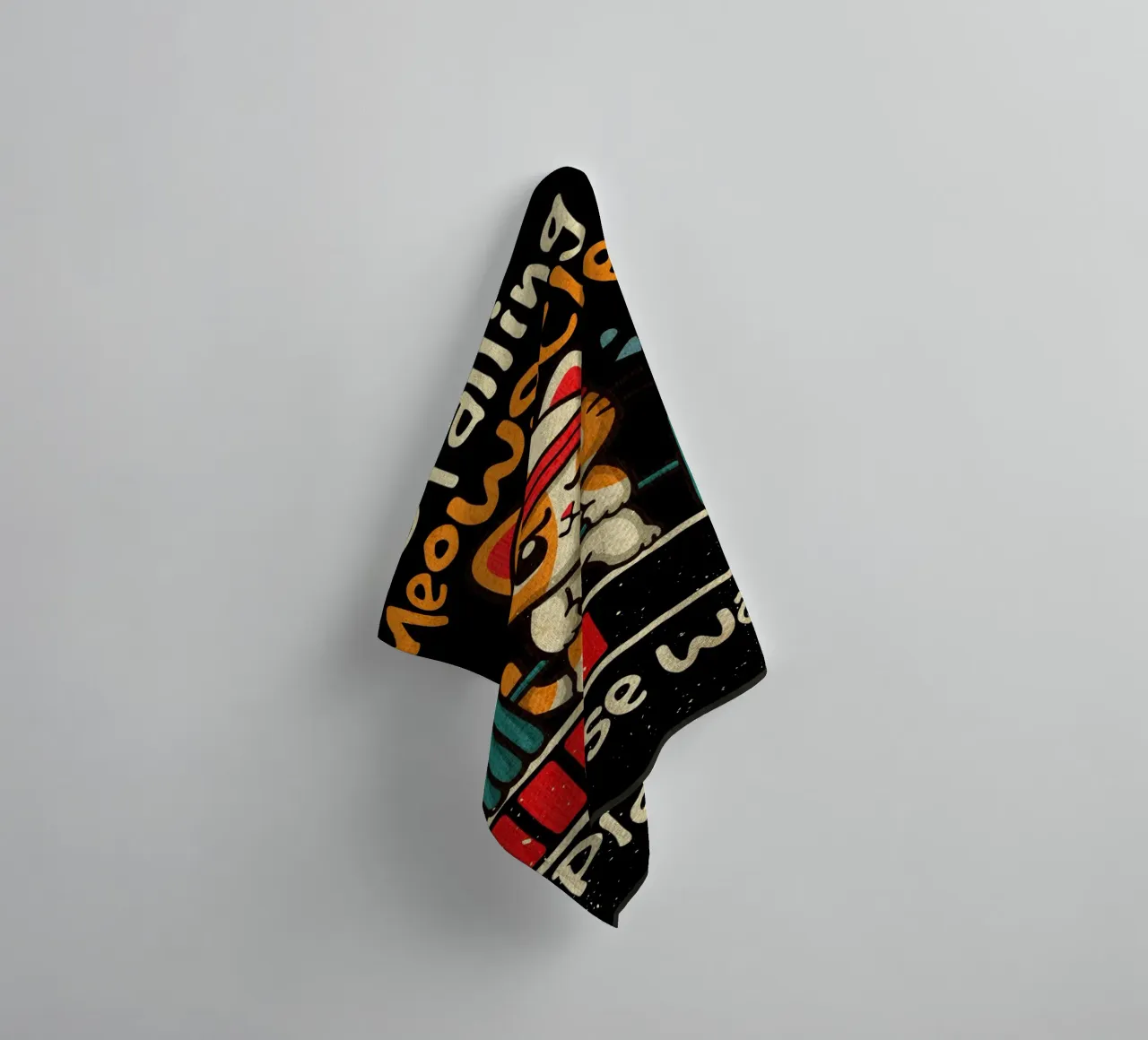 Installing meowscles towel by Andrew S Morrison