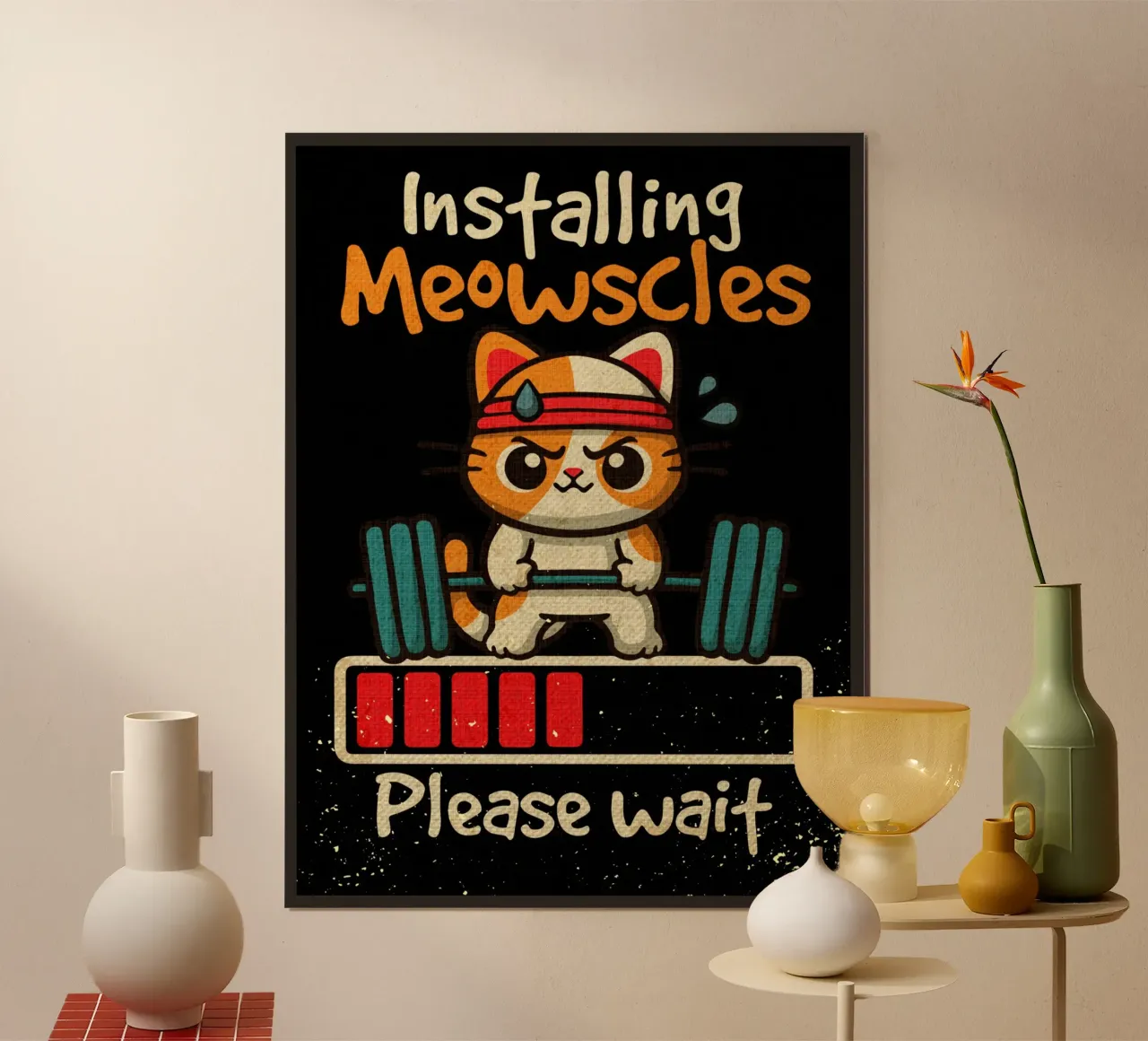 Installing meowscles hahnemühle by Andrew S Morrison
