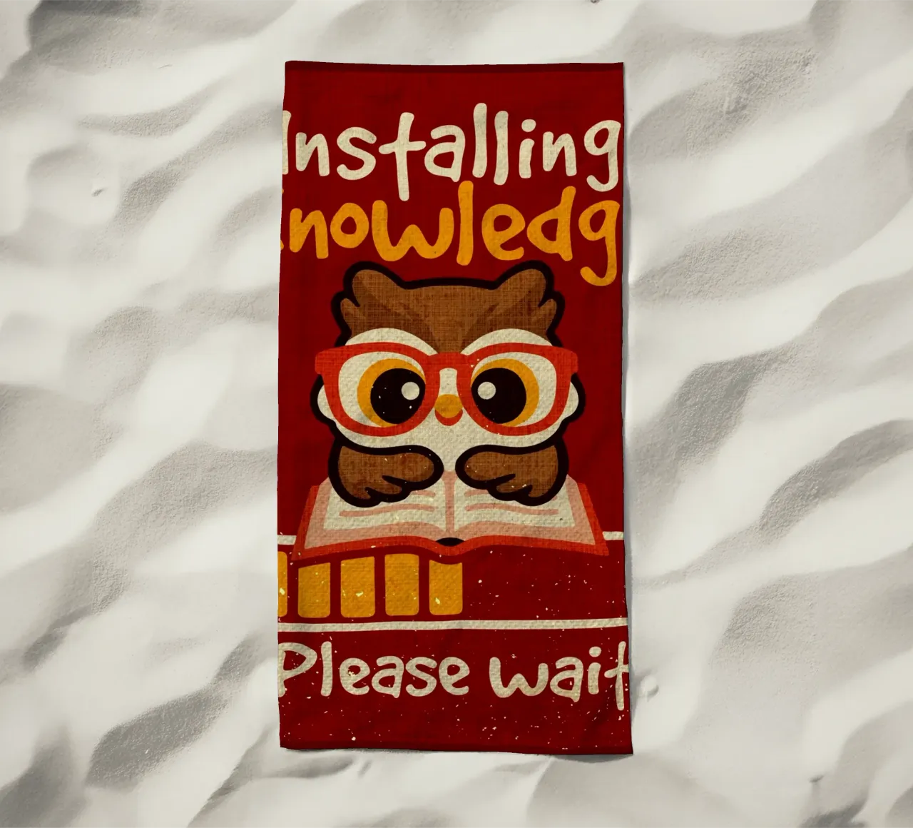 Installazione di knowledge owl telo mare da Andrew S Morrison