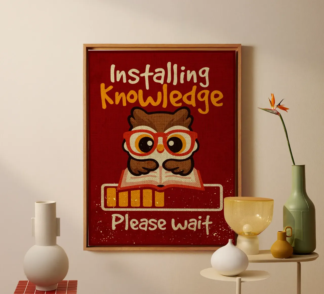 Installing knowledge owl canvas by Andrew S Morrison