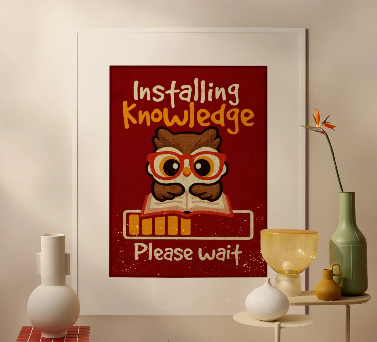 Installazione di knowledge owl carta hahnemühle da Andrew S Morrison