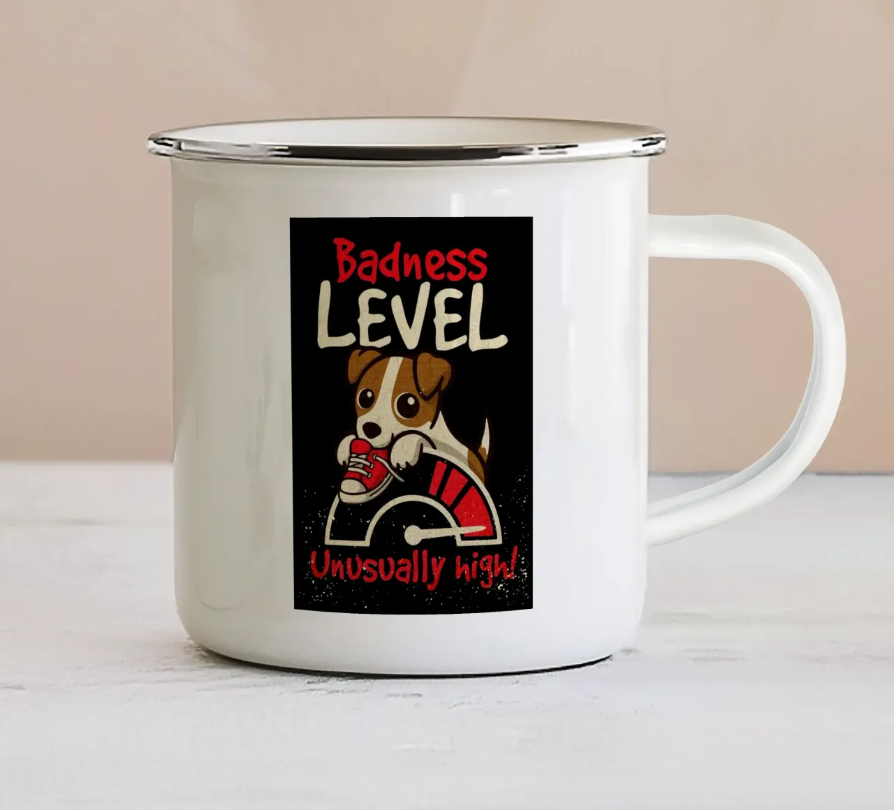 Livello di cattiveria del cane tazza in smalto da Andrew S Morrison