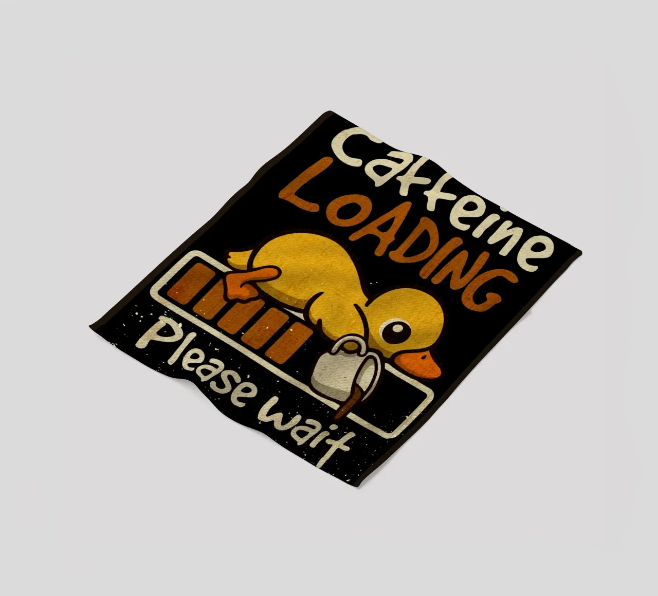Caffeine loading duck fleece blanket by Andrew S Morrison