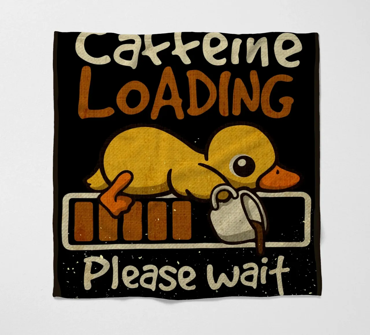 Caffeine loading duck fleece blanket by Andrew S Morrison
