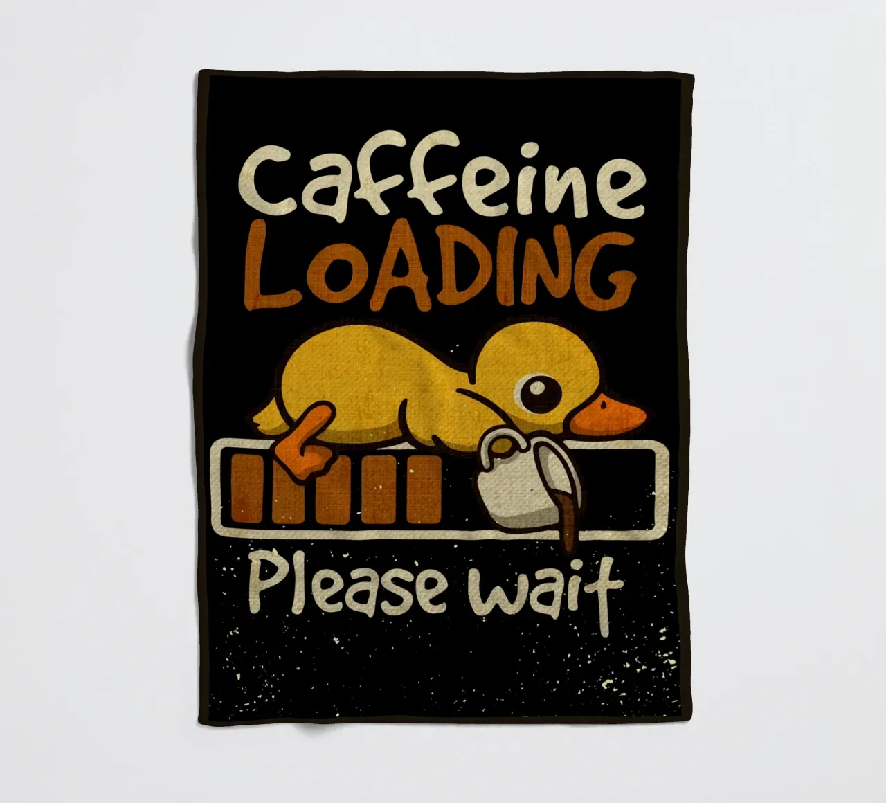 Caffeine loading duck fleece blanket by Andrew S Morrison