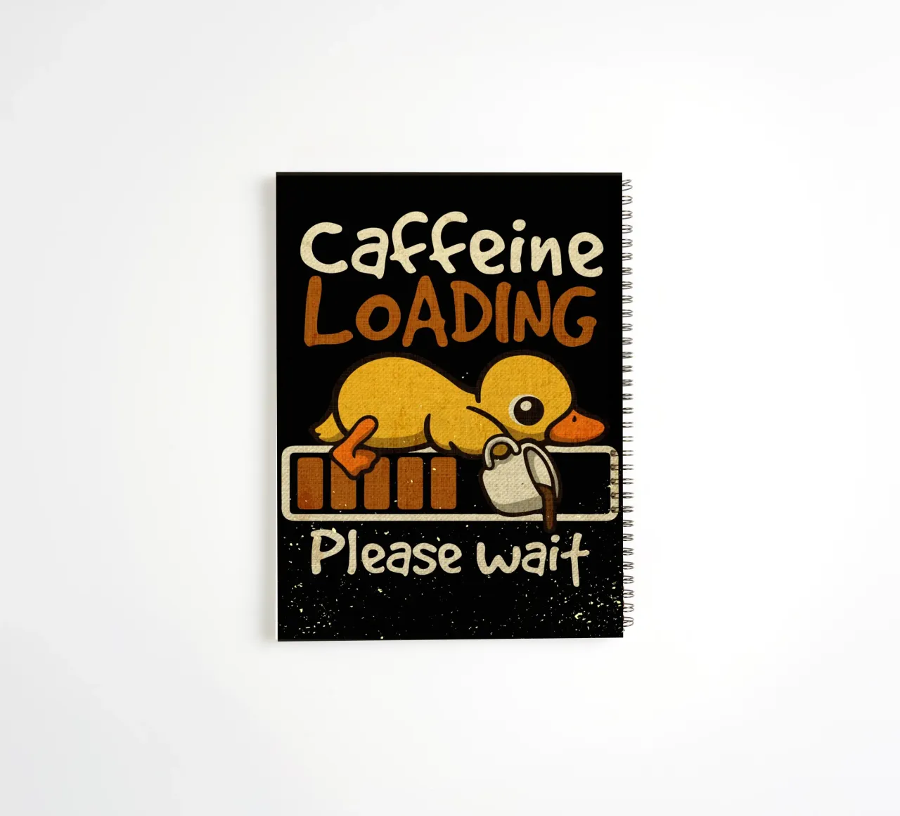 Caffeine loading duck spiral notebook by Andrew S Morrison