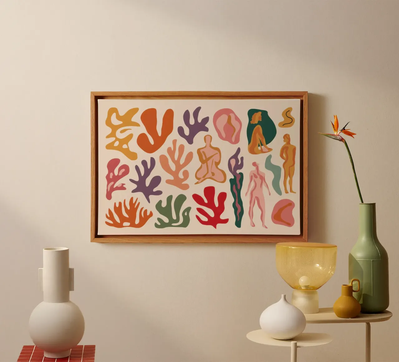 Maraoui Earthy Cutouts canvas by Mythy Brush