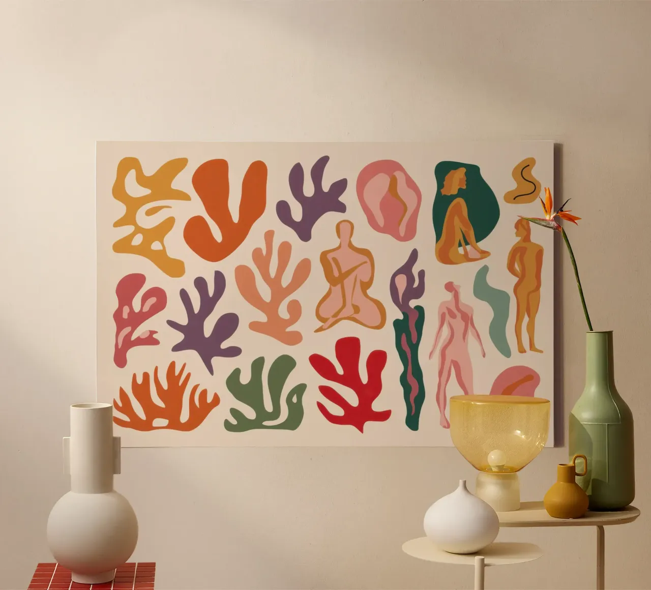 Maraoui Earthy Cutouts canvas by Mythy Brush