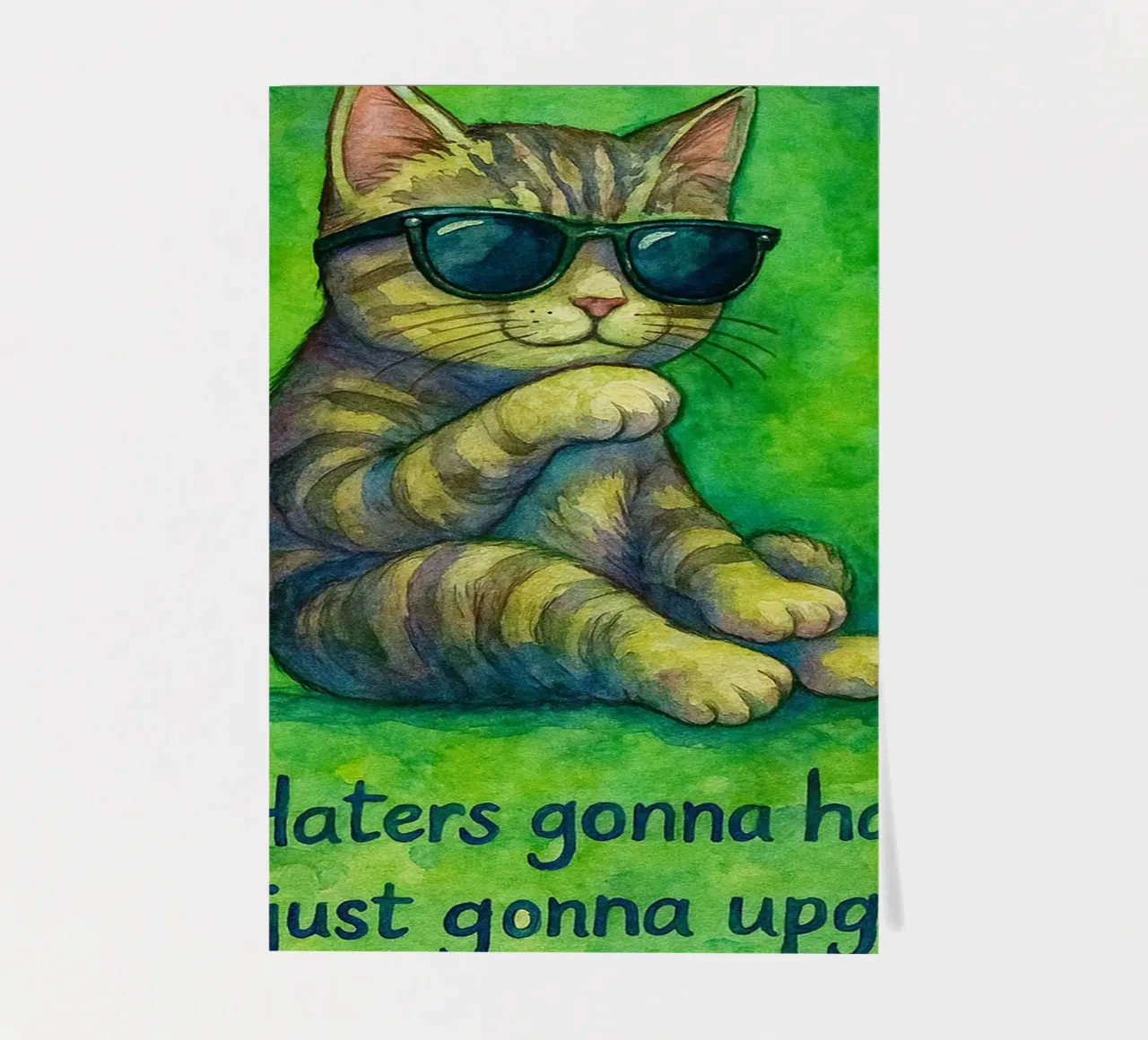 funny cat haters gonna hate sticker sheet by Mirage
