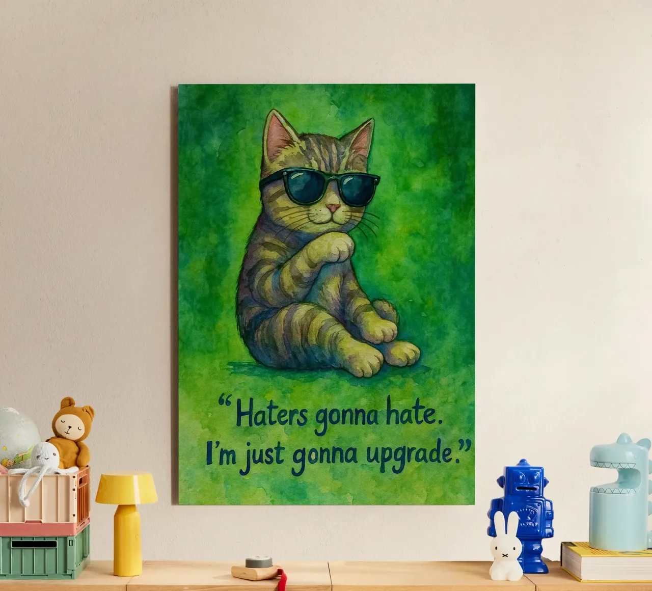 funny cat haters gonna hate alu-dibond by Mirage