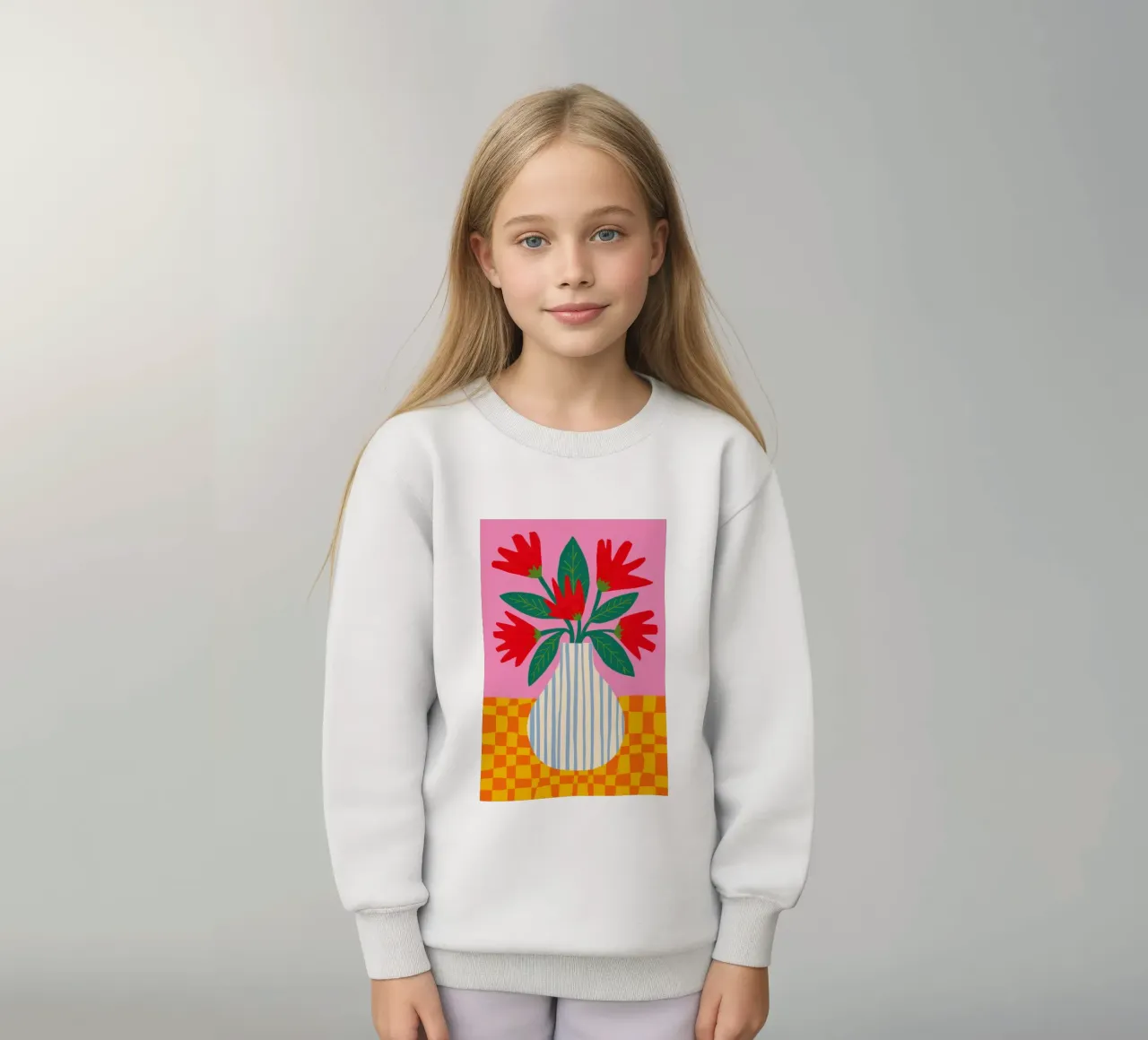 Poppy Stripe Panache kids sweatshirt by Monuments Fire