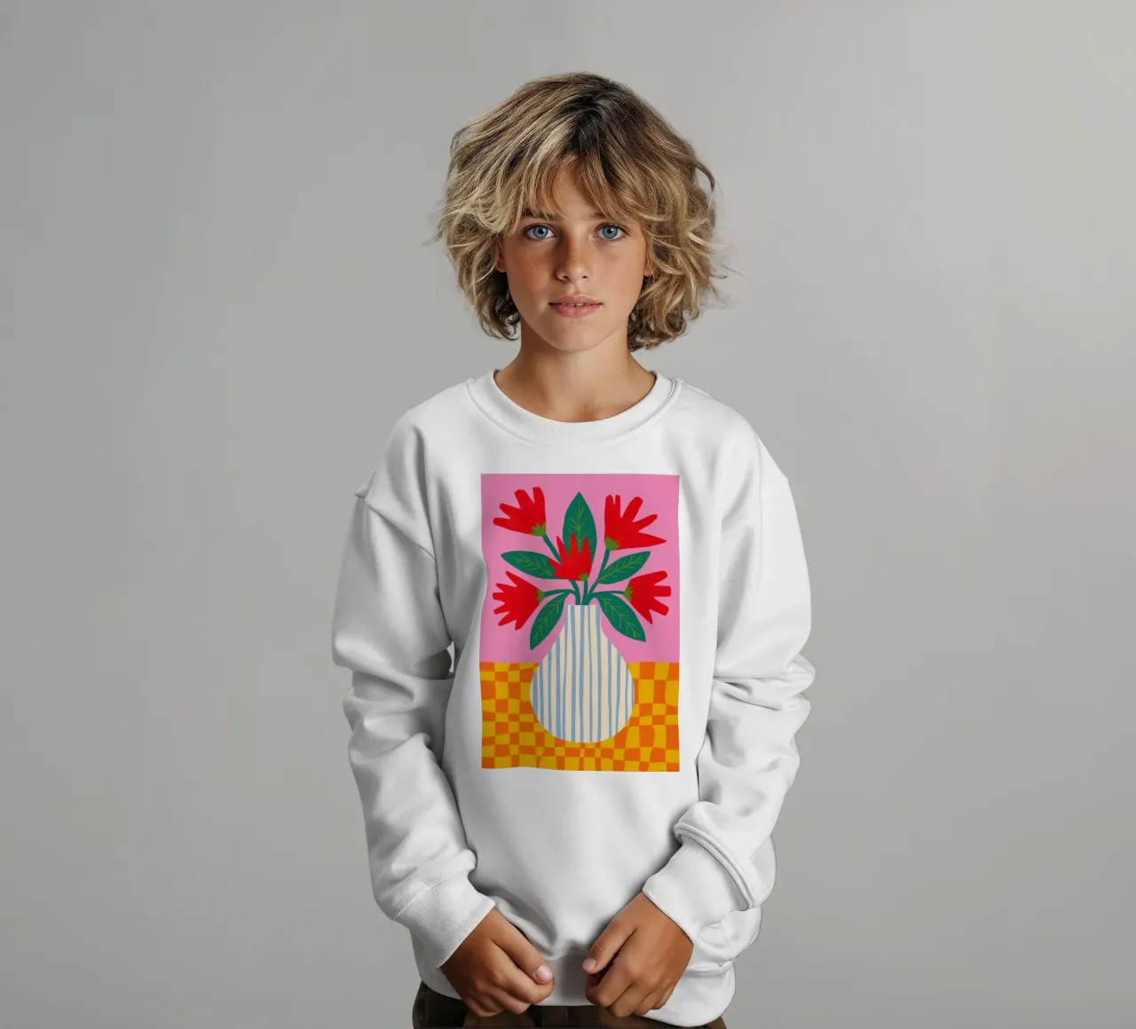 Poppy Stripe Panache kids sweatshirt by Monuments Fire