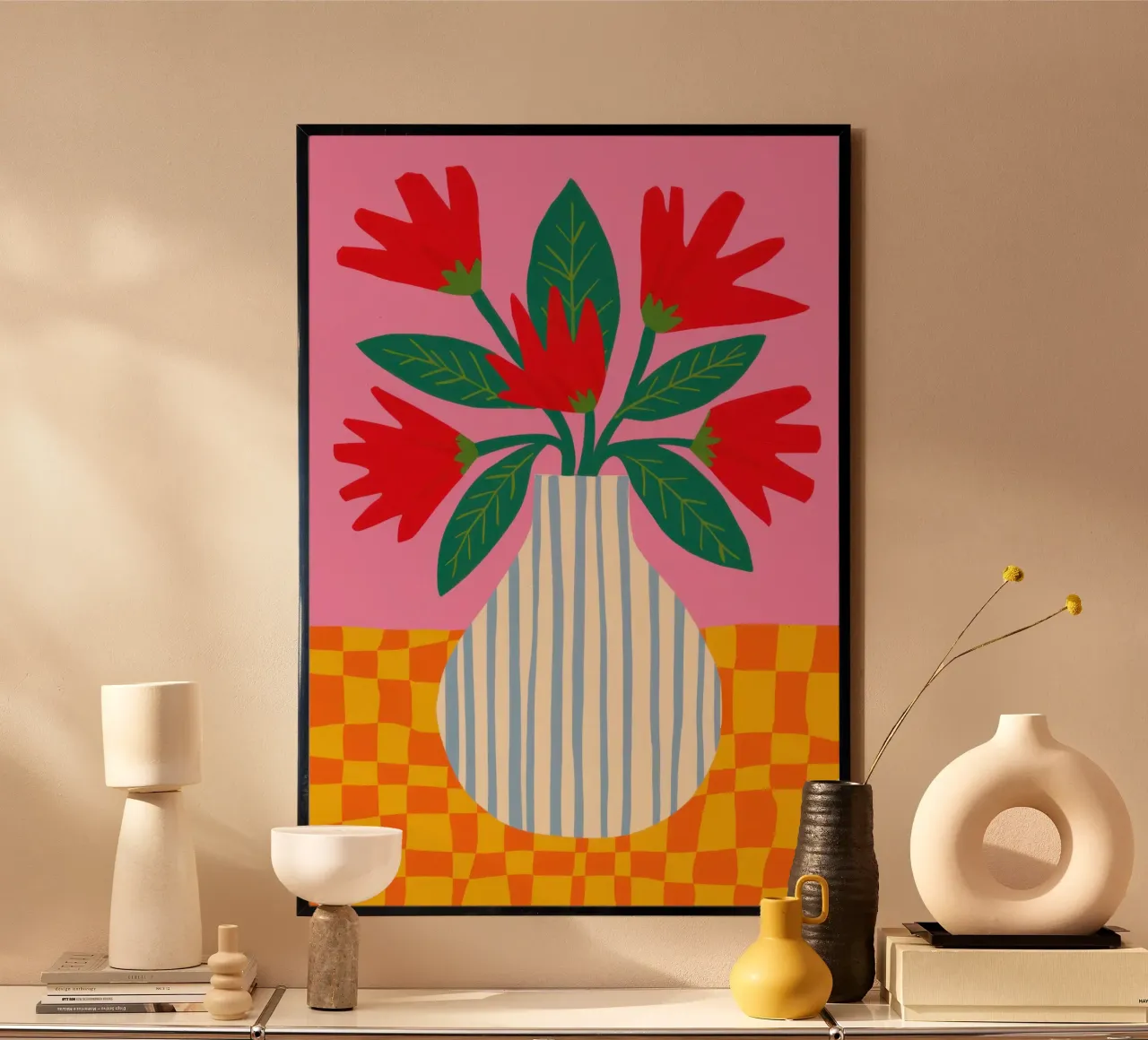 Poppy Stripe Panache hahnemühle by Monuments Fire