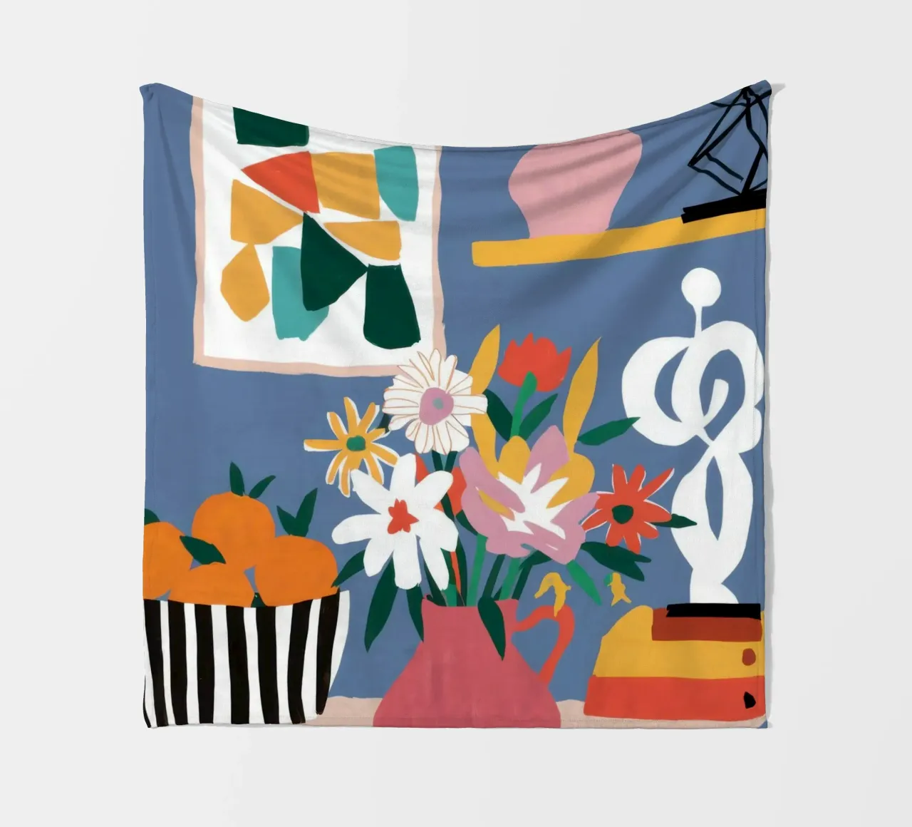 Cubist Floral Medley fleece blanket by Giant Foxs