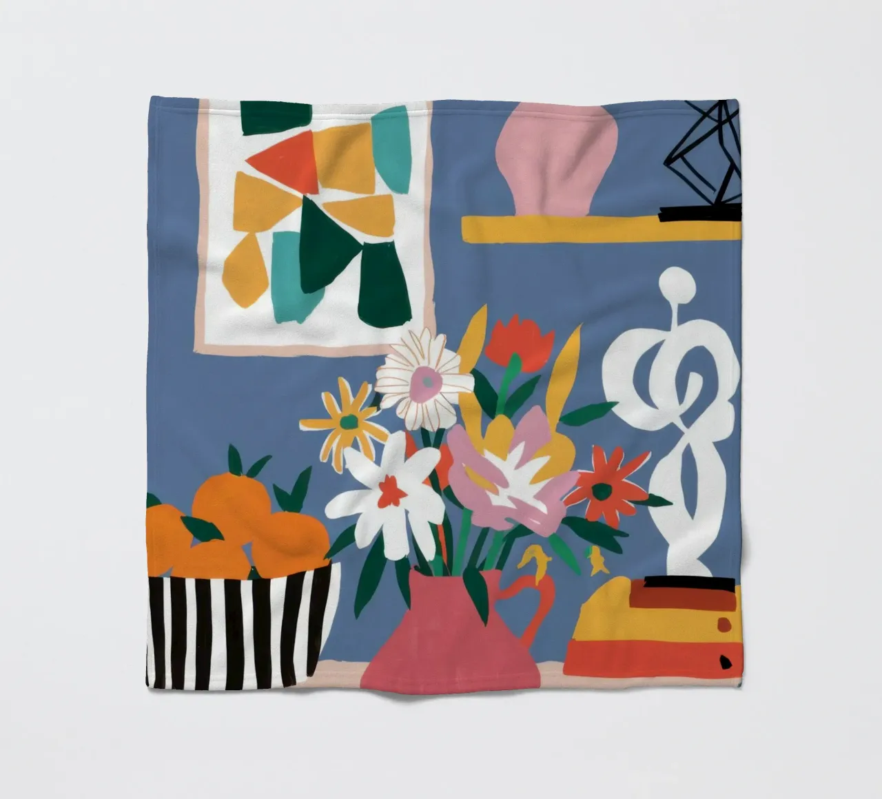 Cubist Floral Medley fleece blanket by Giant Foxs