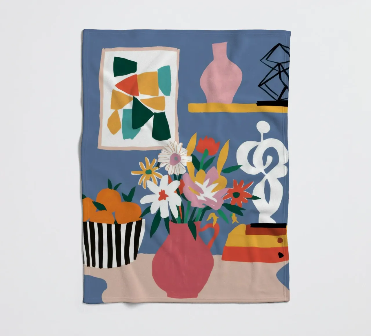 Cubist Floral Medley fleece blanket by Giant Foxs