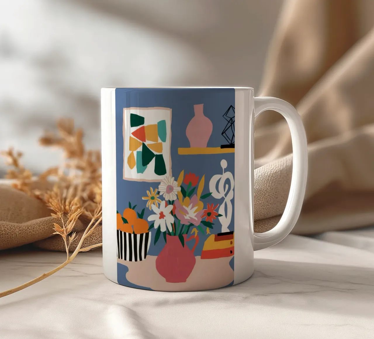 Medley floreale cubista tazza in ceramica da Giant Foxs