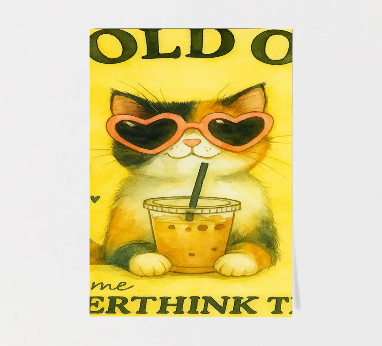 grappige kat wacht even laat me dit overdenken stickervel van Mirage