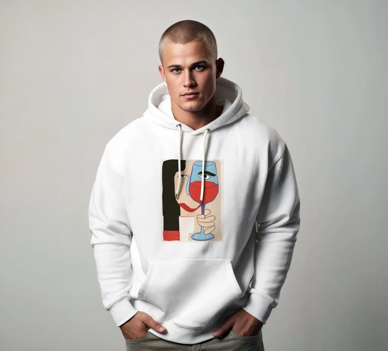 Lo sguardo del vino felpa con cappuccio da Ink Pulse