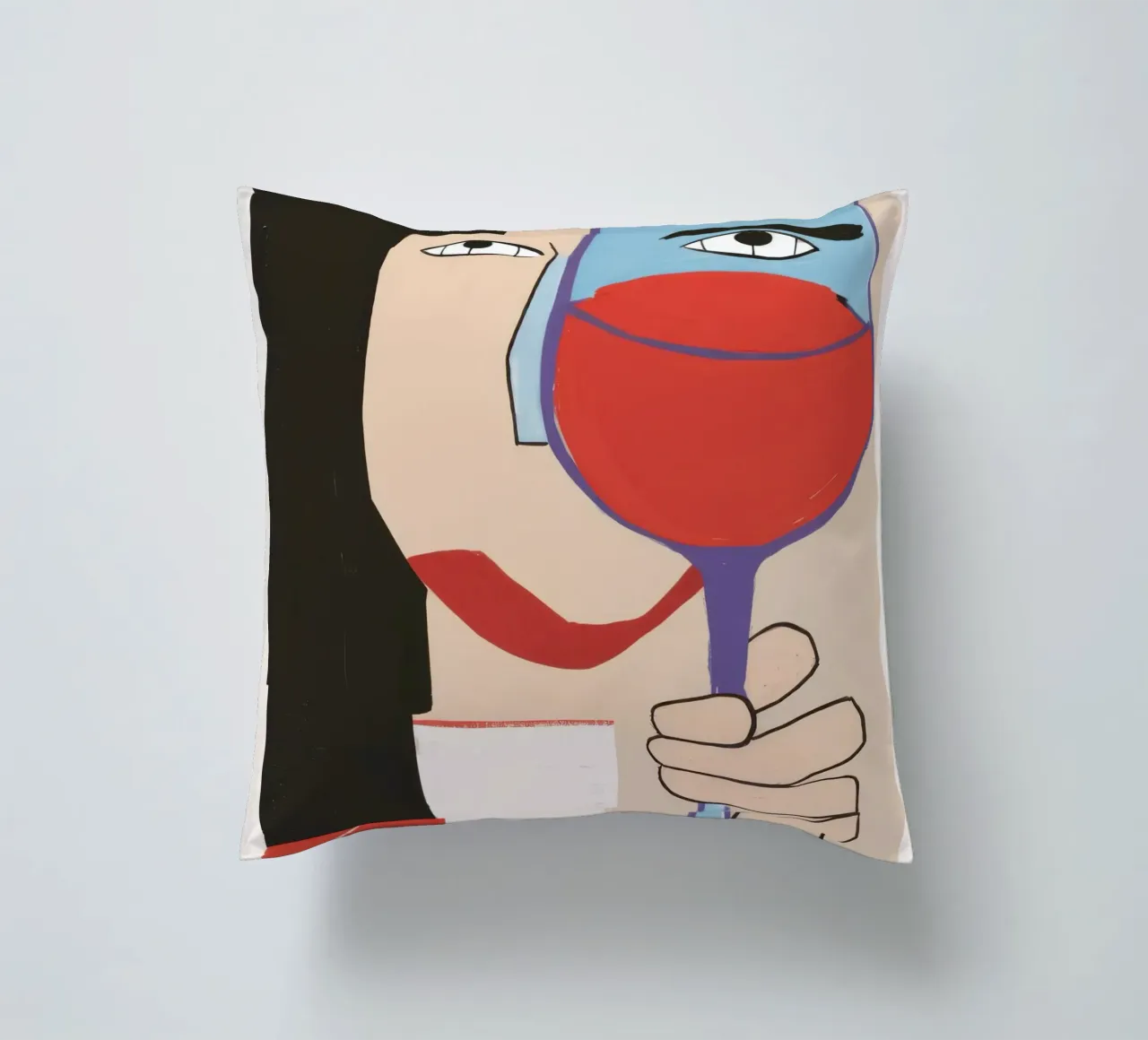 Lo sguardo del vino cuscino da Ink Pulse