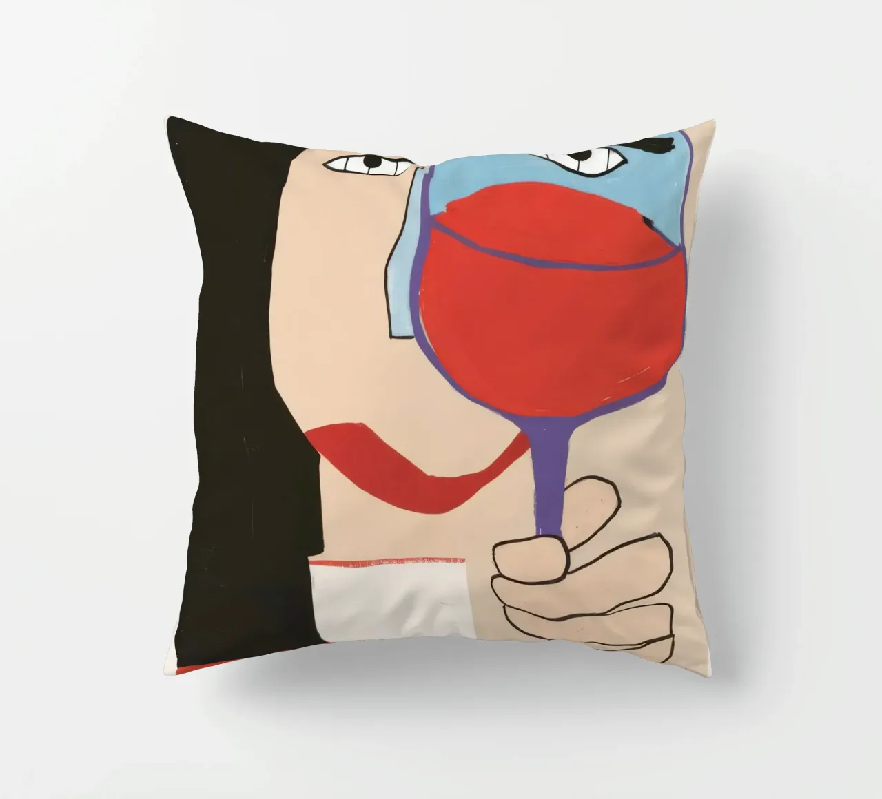 Lo sguardo del vino cuscino da Ink Pulse