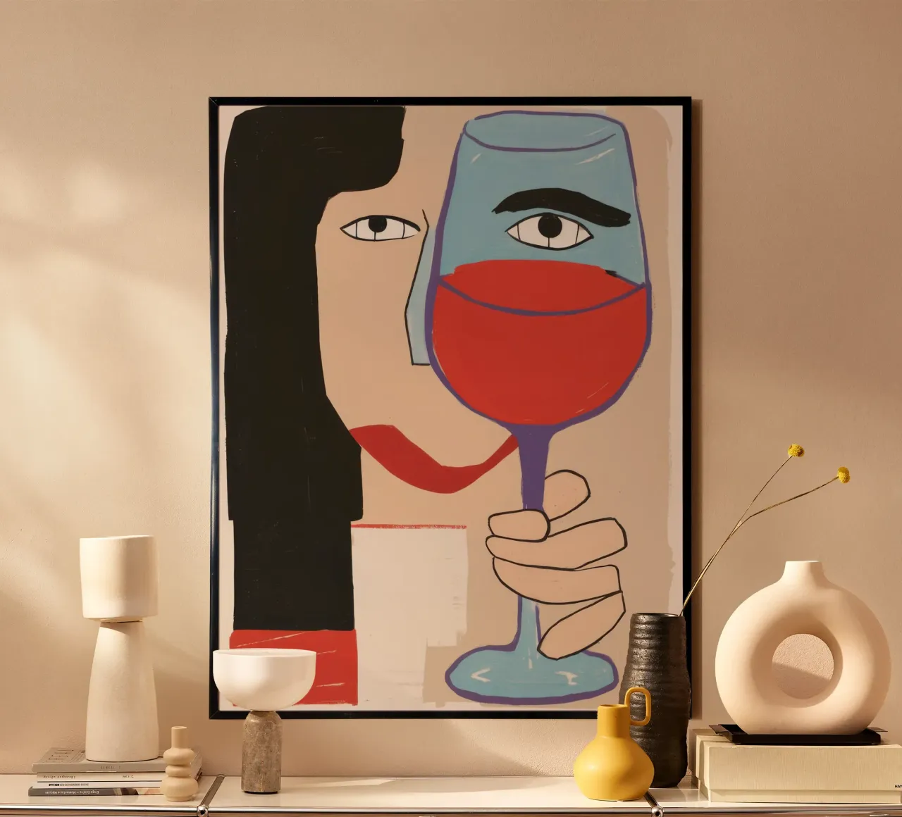 De wijnblik poster met kunststof frame van Ink Pulse