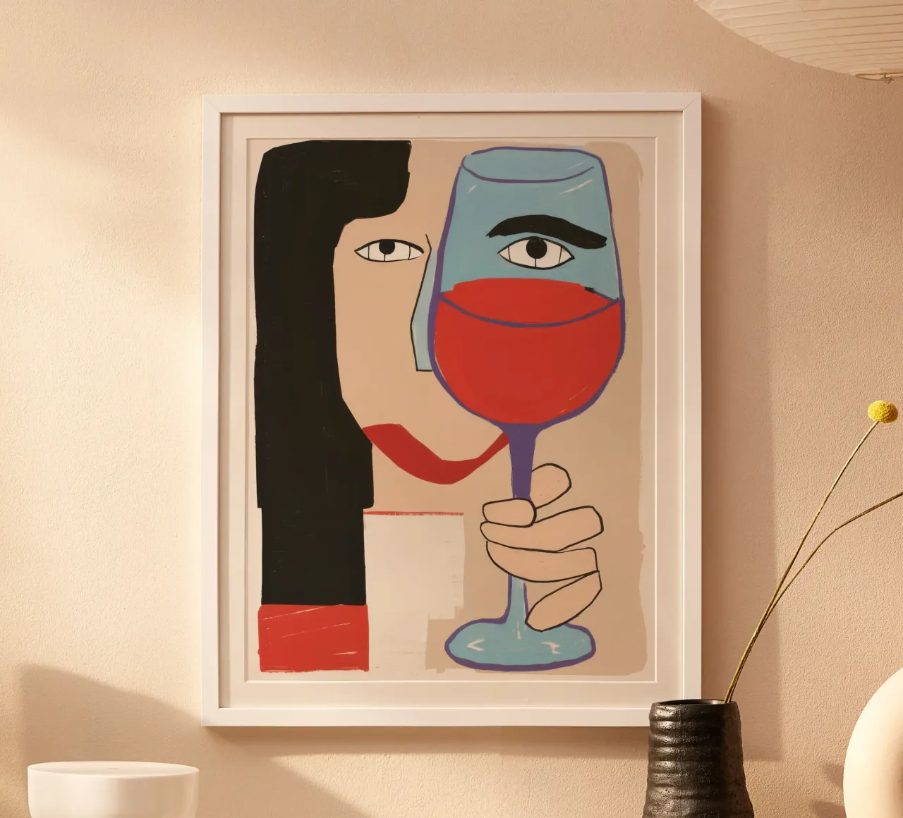 De wijnblik poster met kunststof frame van Ink Pulse