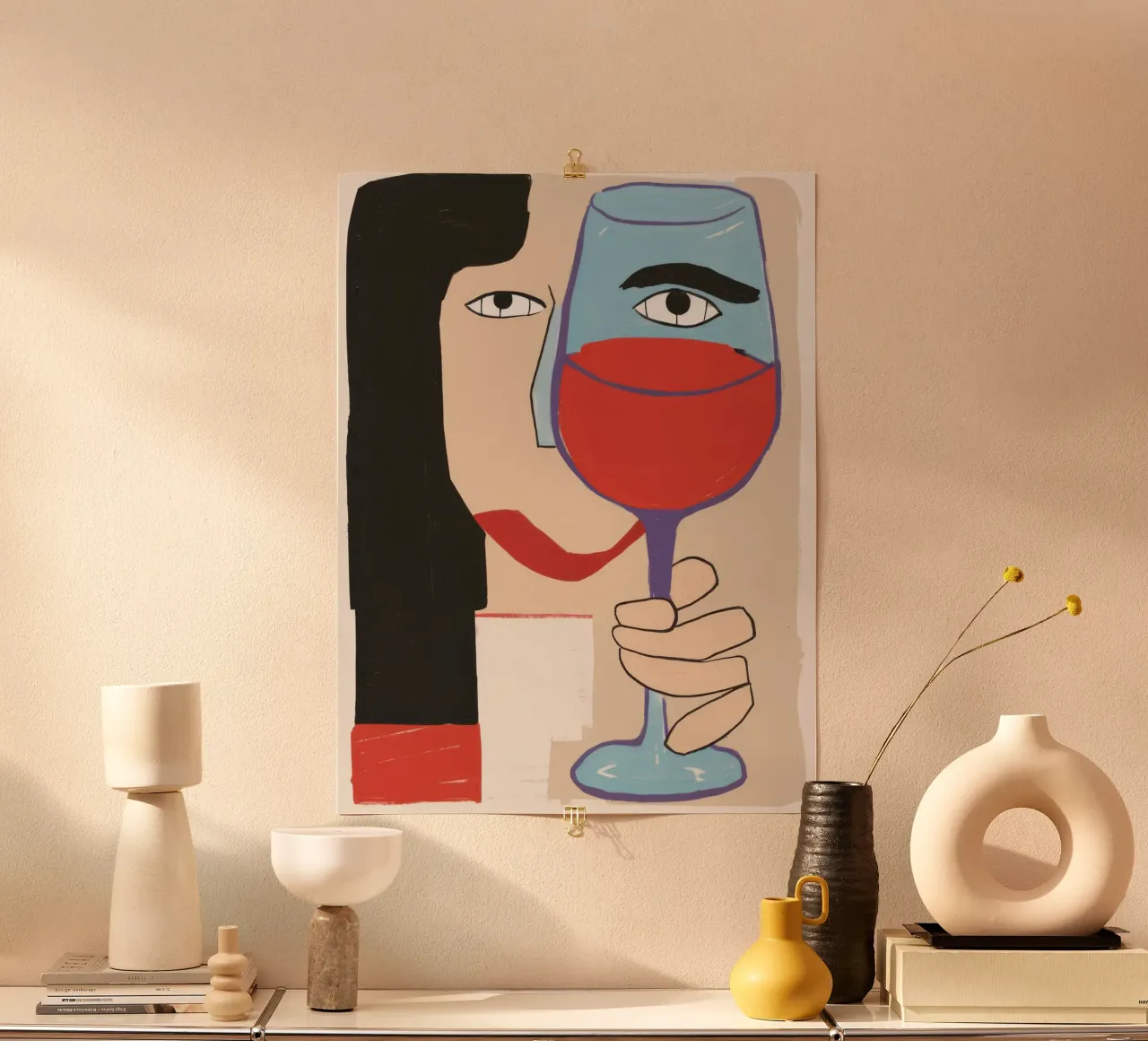 De wijnblik poster met kunststof frame van Ink Pulse