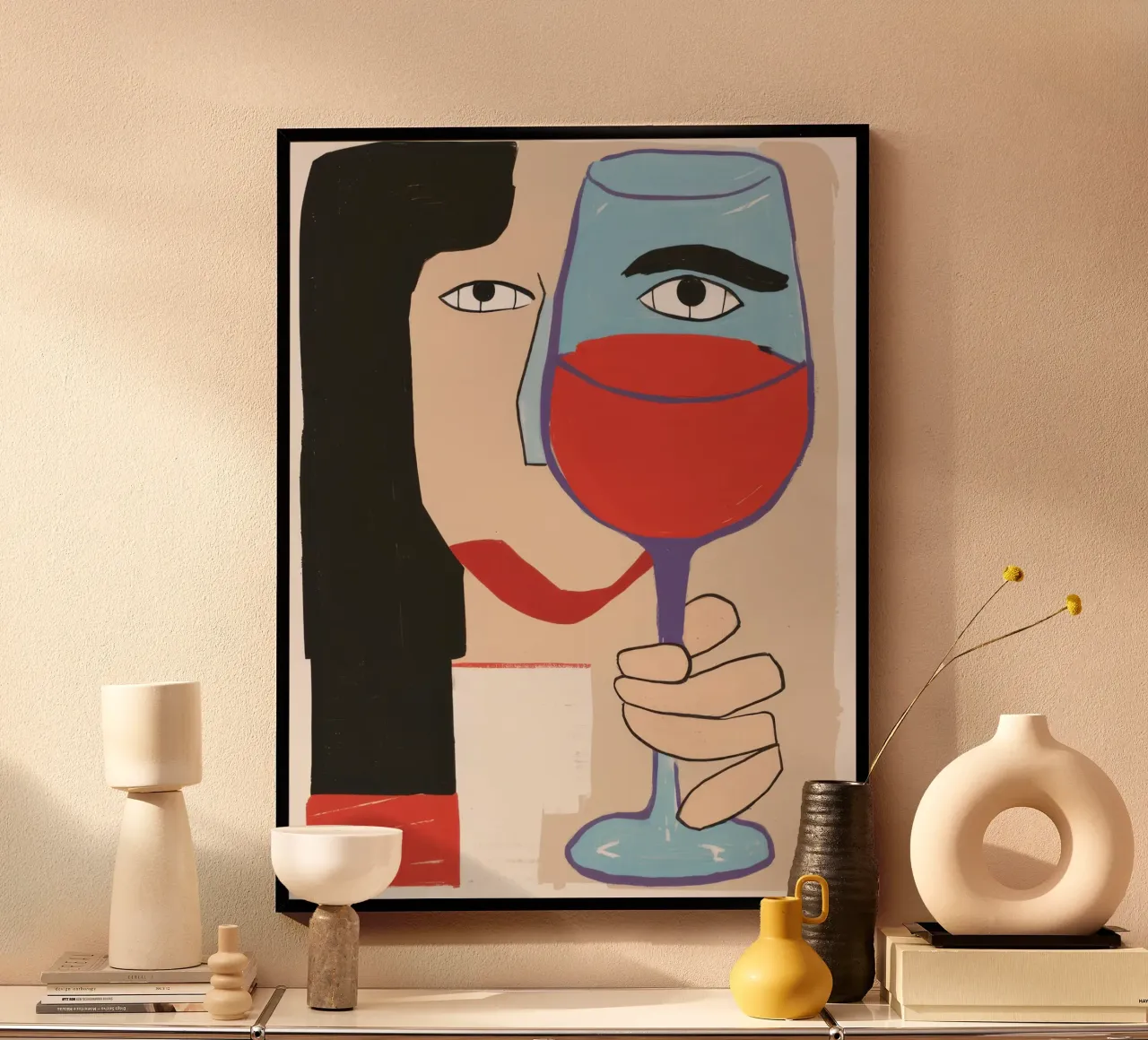 De wijnblik poster met kunststof frame van Ink Pulse