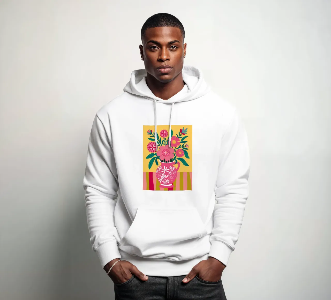 Gioia a righe fucsia felpa con cappuccio da Dream Gesso