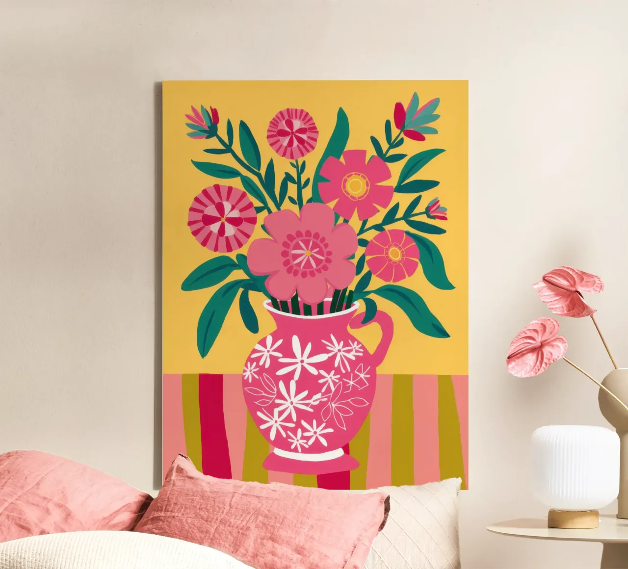 Gioia a righe fucsia tela da Dream Gesso