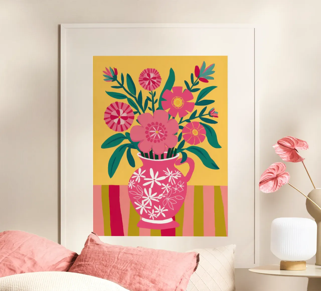 Gioia a righe fucsia carta hahnemühle da Dream Gesso
