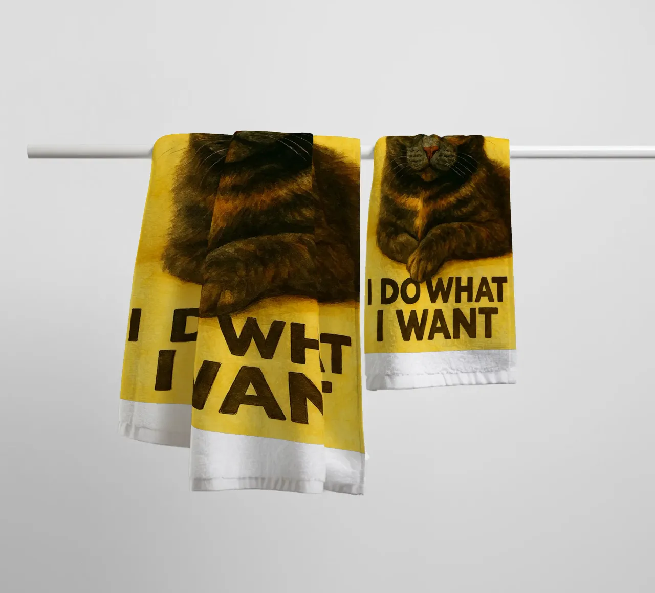 funny cat i do what i want towel by Mirage