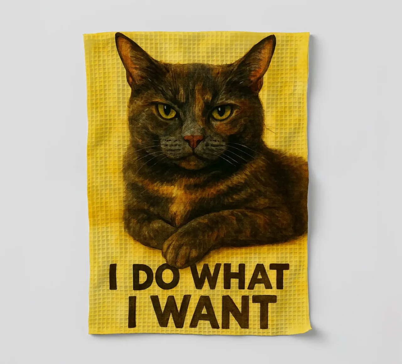 funny cat i do what i want tea towel by Mirage