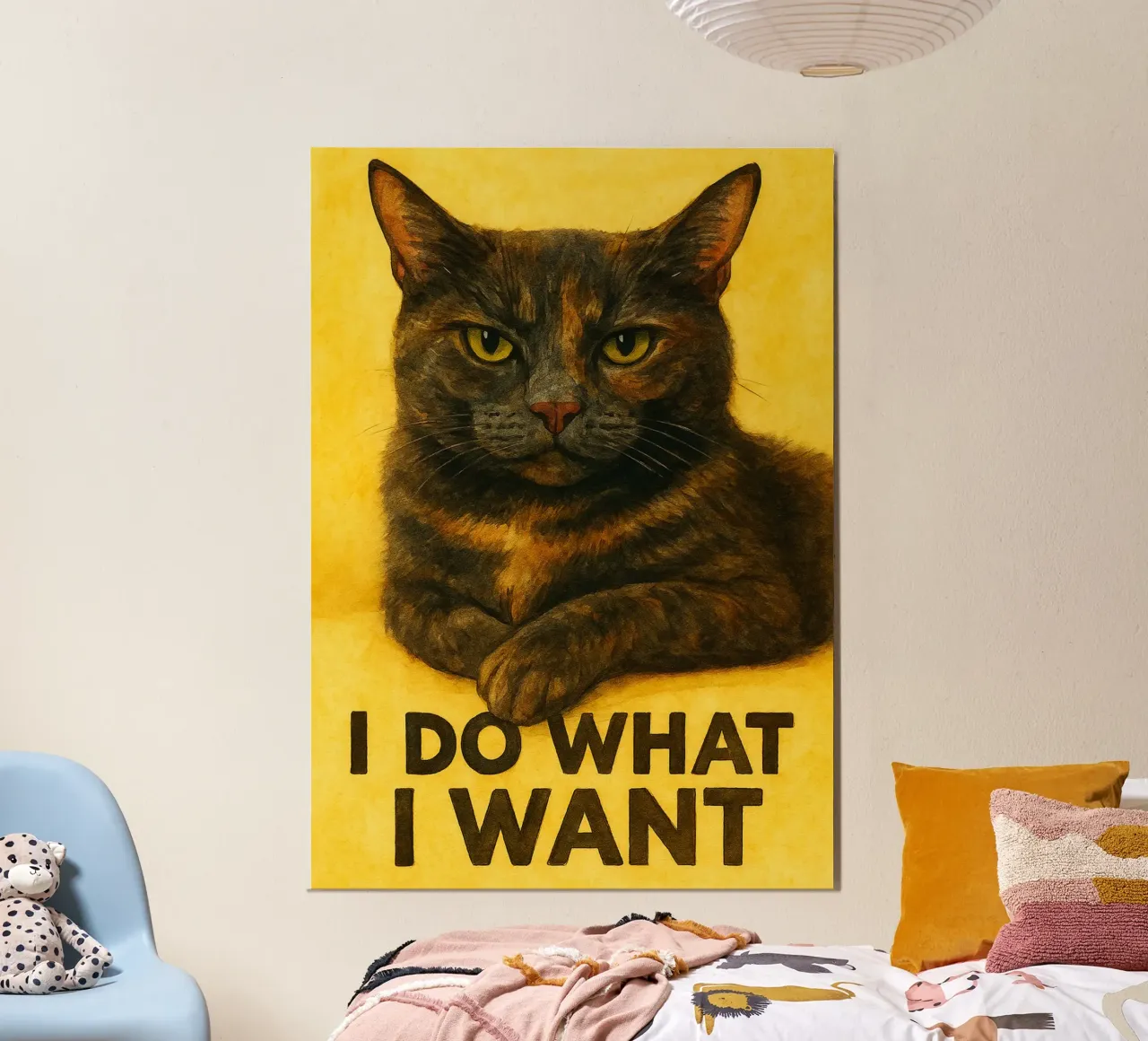 drôle de chat je fais ce que je veux poster avec cadre en plastique de Mirage