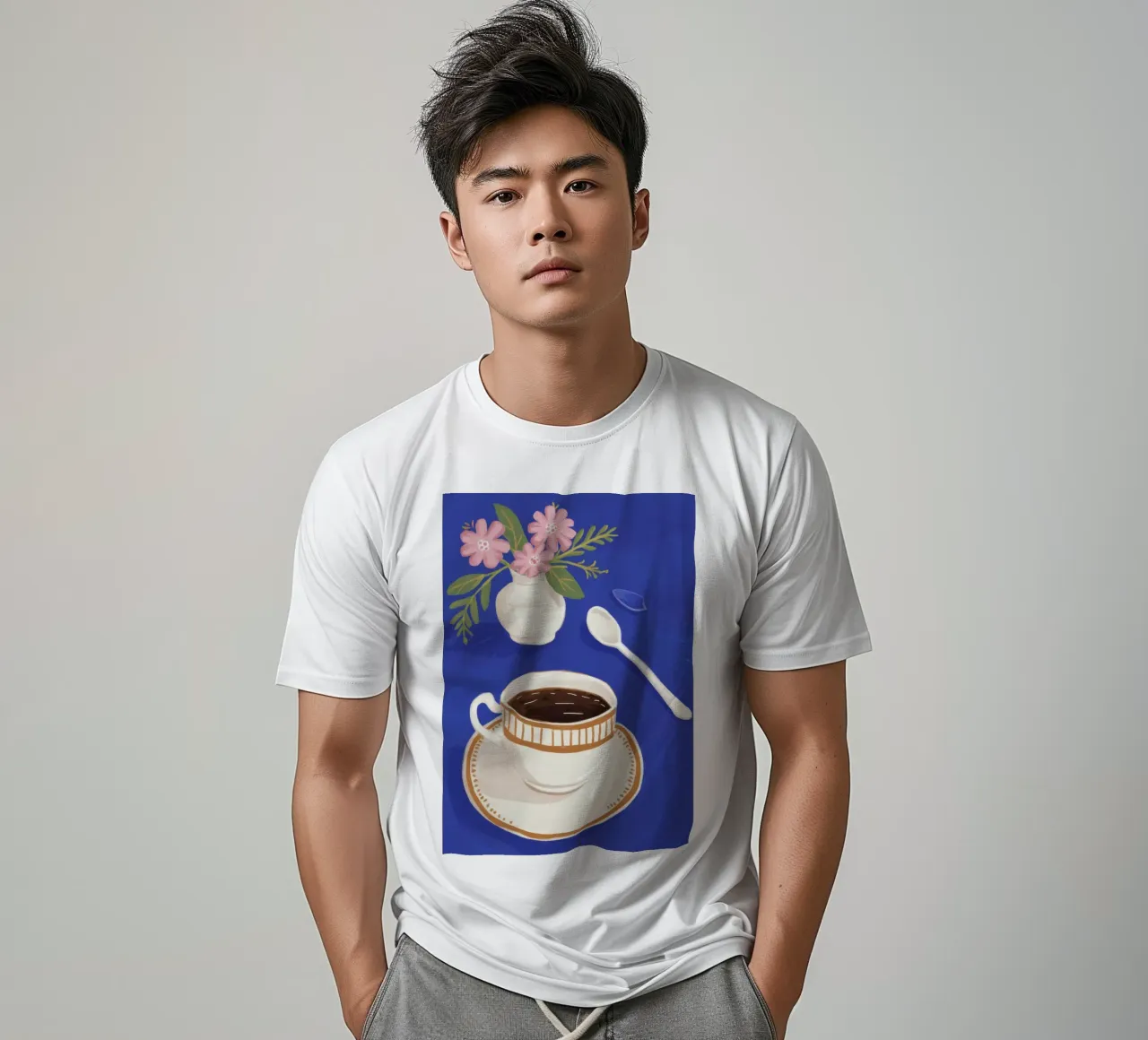 Natura morta di caffè pervinca t-shirt da Giant Foxs