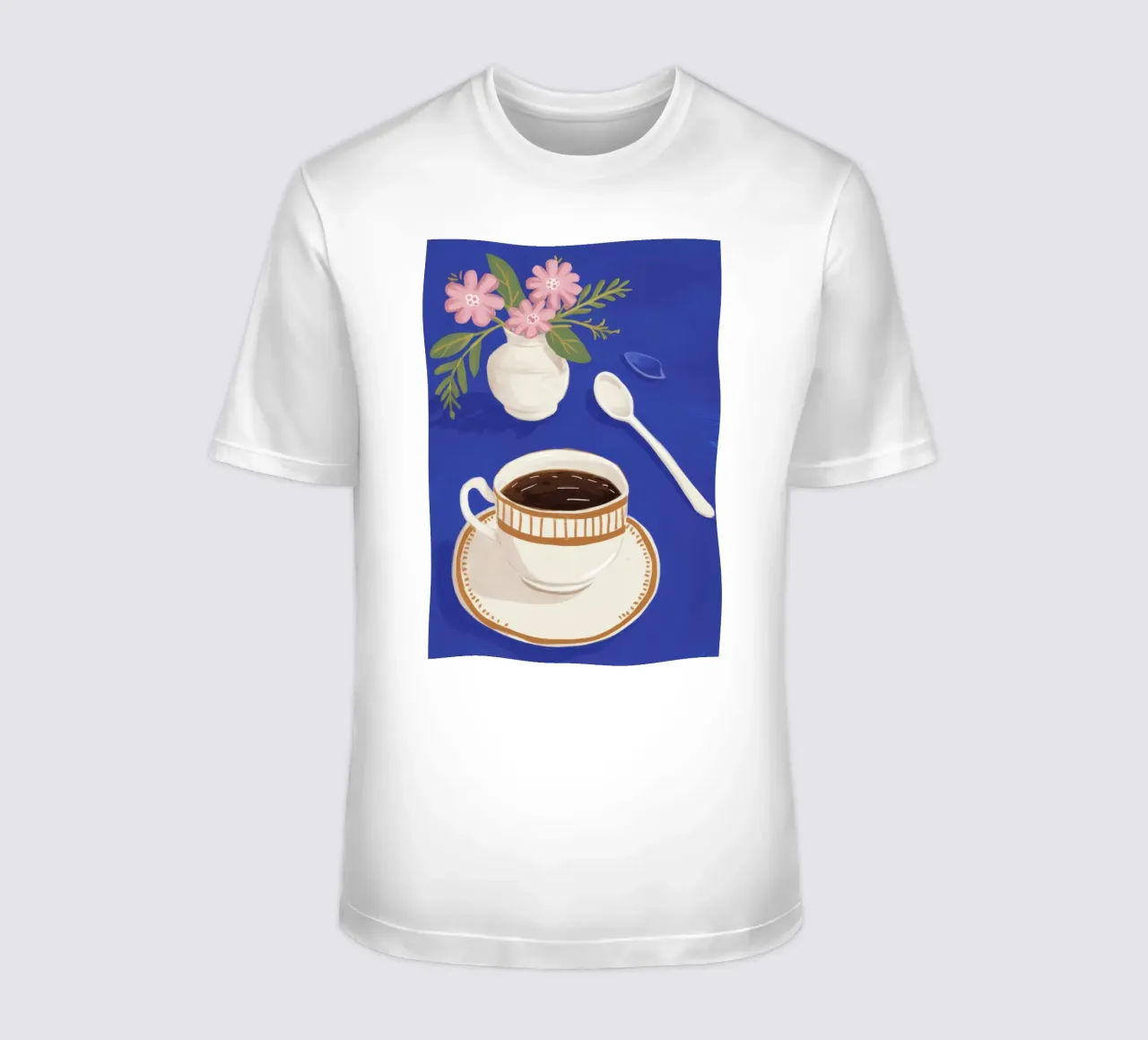 Natura morta di caffè pervinca t-shirt da Giant Foxs