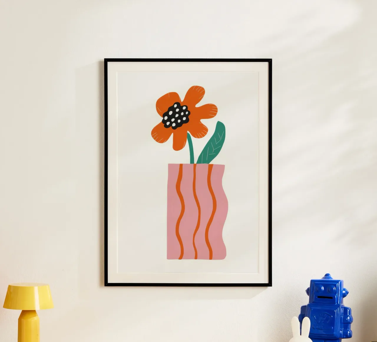 Fiore ondulato rosato poster con telaio in plastica da Rain Balance