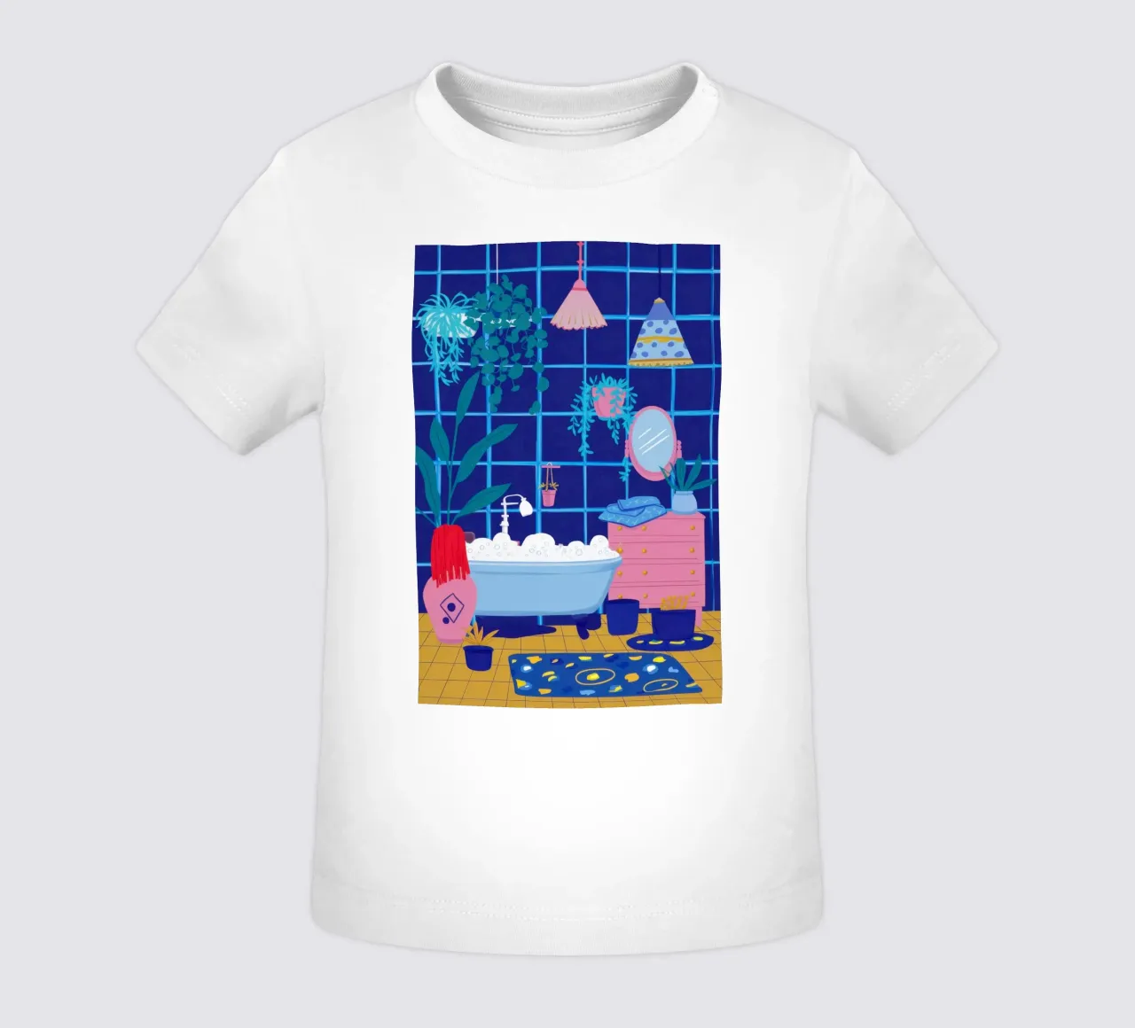 Santuario in piastrelle blu maglietta neonato da Ink Pulse