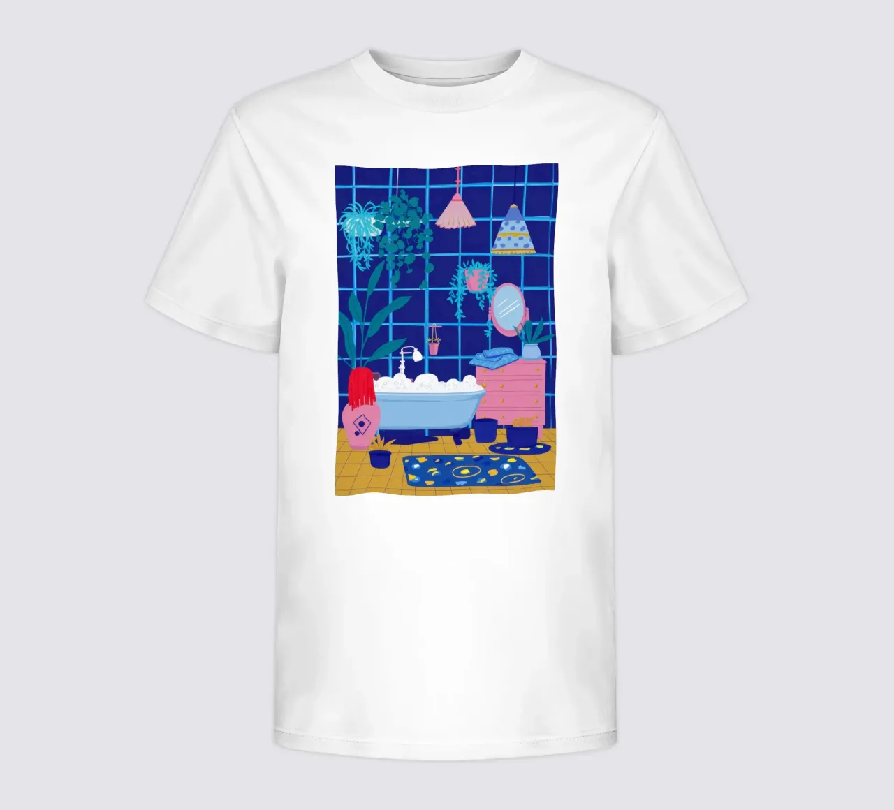 Sanctuary in Blue Tiles kids t-shirt by Ink Pulse